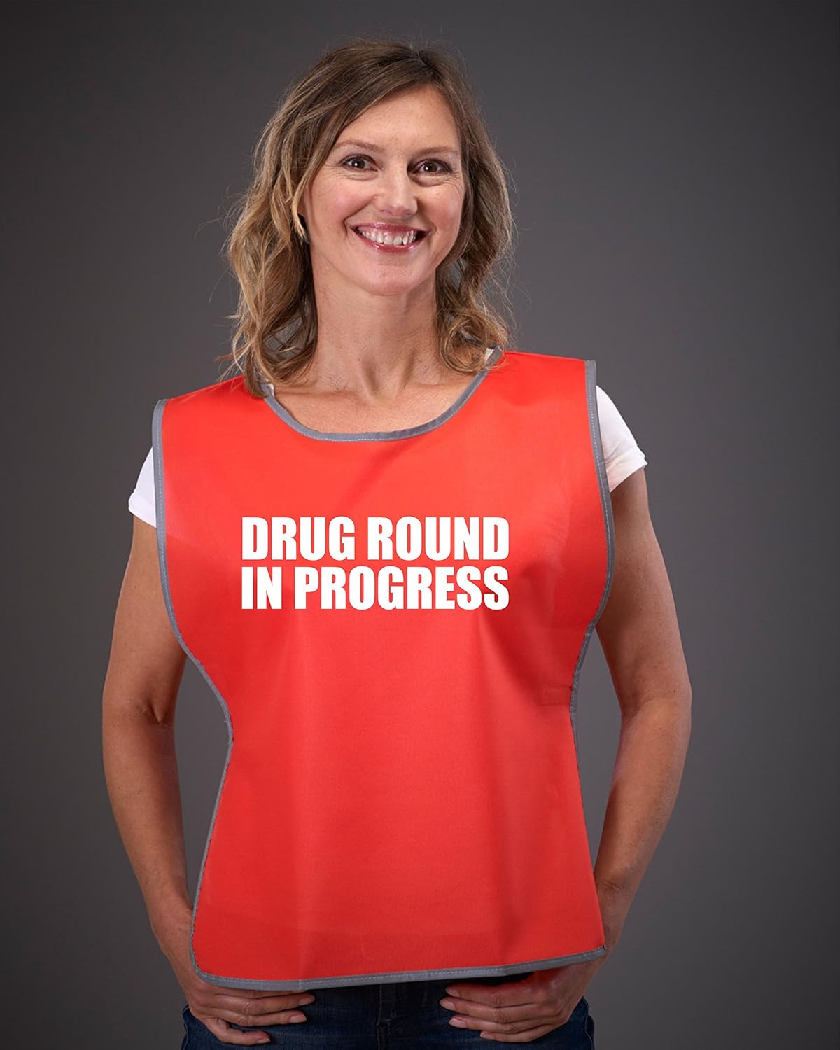 Drug Round In Progress Adult Reflective Border Polyester Tabard Vest (S