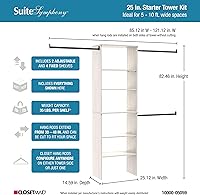 Vista 3 de ClosetMaid SuiteSymphony Wood Closet Organizer Kit with Tower, (3) Hang Rods, (5) Shelves (2-Adjustable), Fits Spaces 5-10 ft. Wide, White Timber