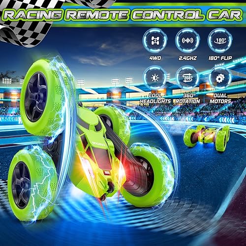 Miniatura 2 de Coche de control remoto  Juguetes de coche RC para niños  4WD 2.4Ghz doble cara giratoria 360 RC Cars, regalos de cumpleaños para niños de 6, 7,