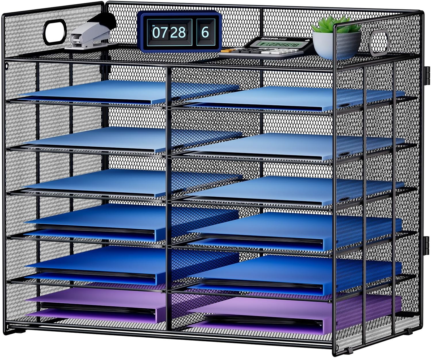 7 Tier Literature Organizer Black