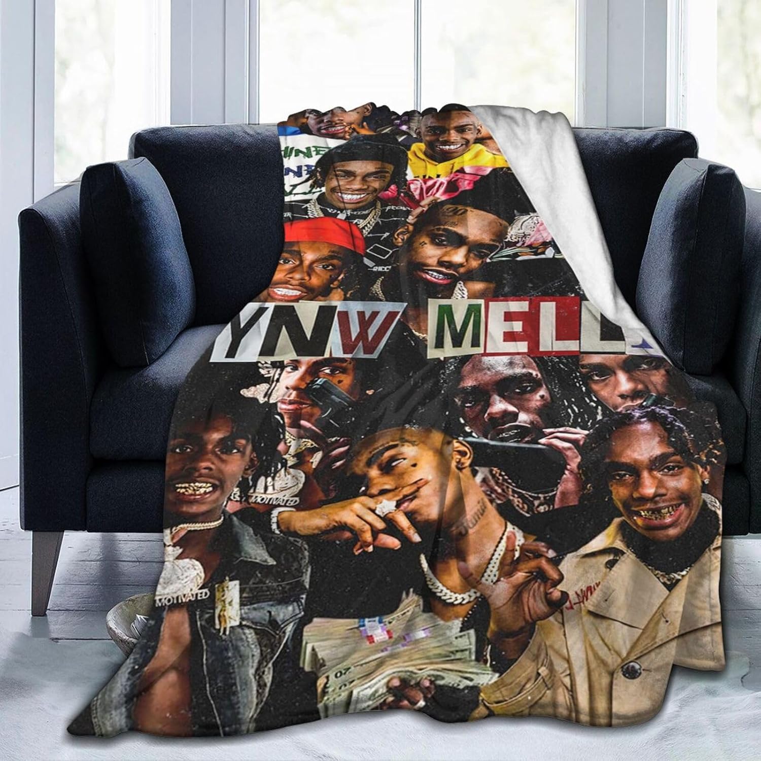 YNW Rapper Melly Singer Collage Blanket Lightweight Throw