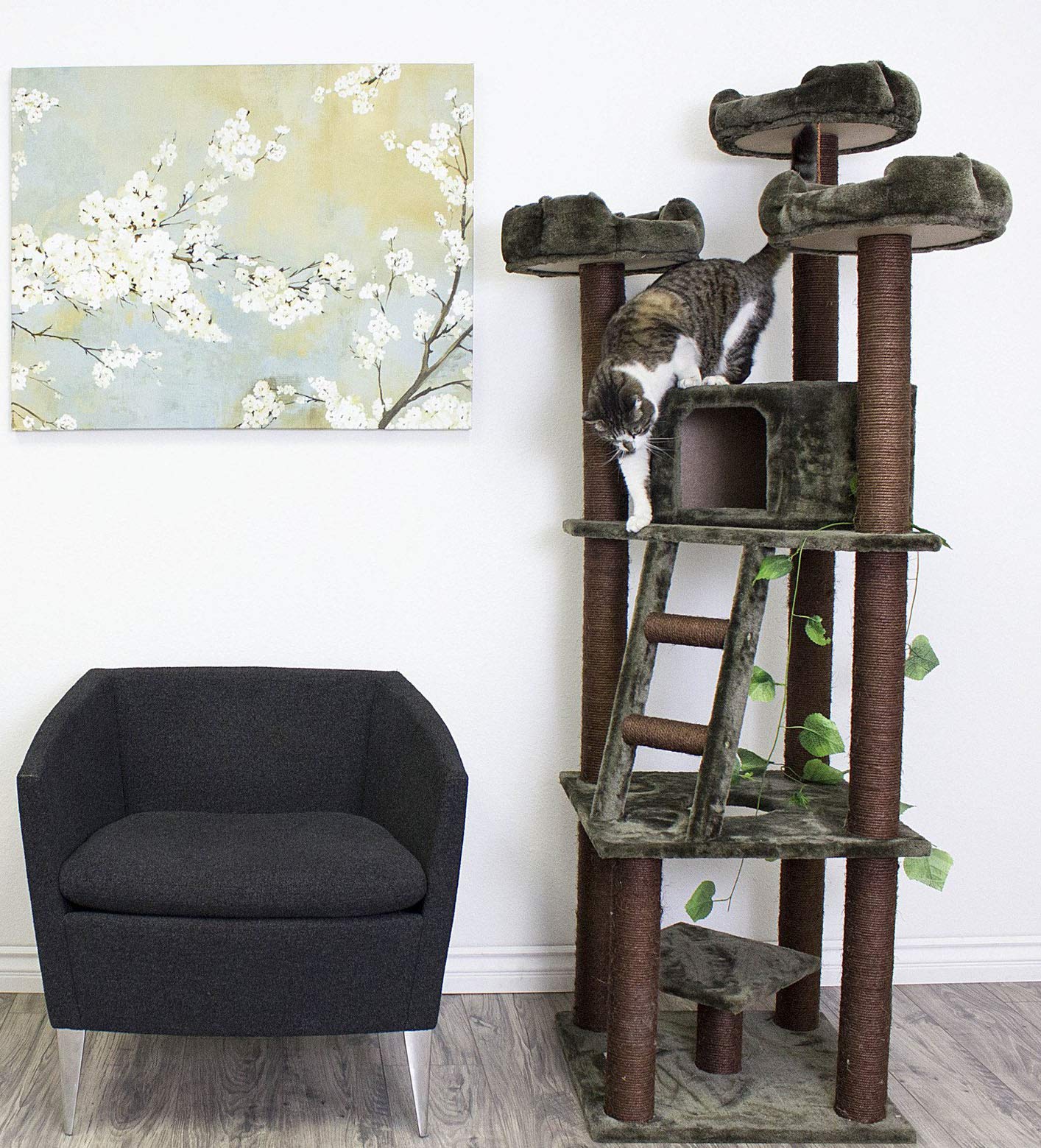 CozyCatFurniture Large Cat Towers, Extra Tall Cat Trees with Condos