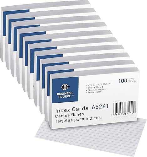 BSN65261BX - Fichas blancas rayadas Business Source