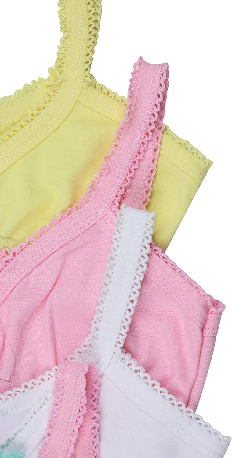 ToBeInStyle Girl's 4 Pack Elastic Crochet Trim Fold Over Cami Training Bras - Image 6