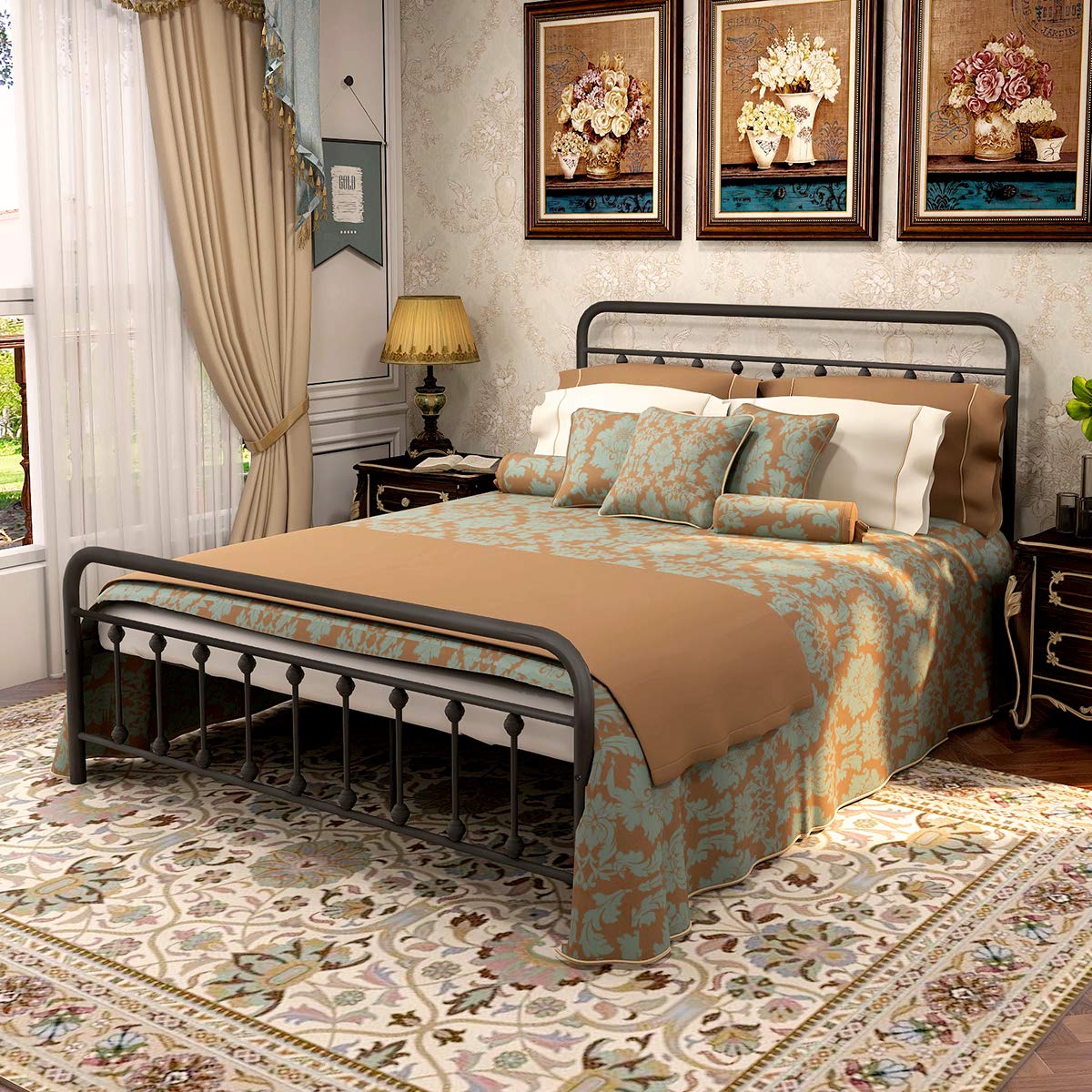 Buy Victorian Vintage Style Platform Metal Bed Frame Foundation
