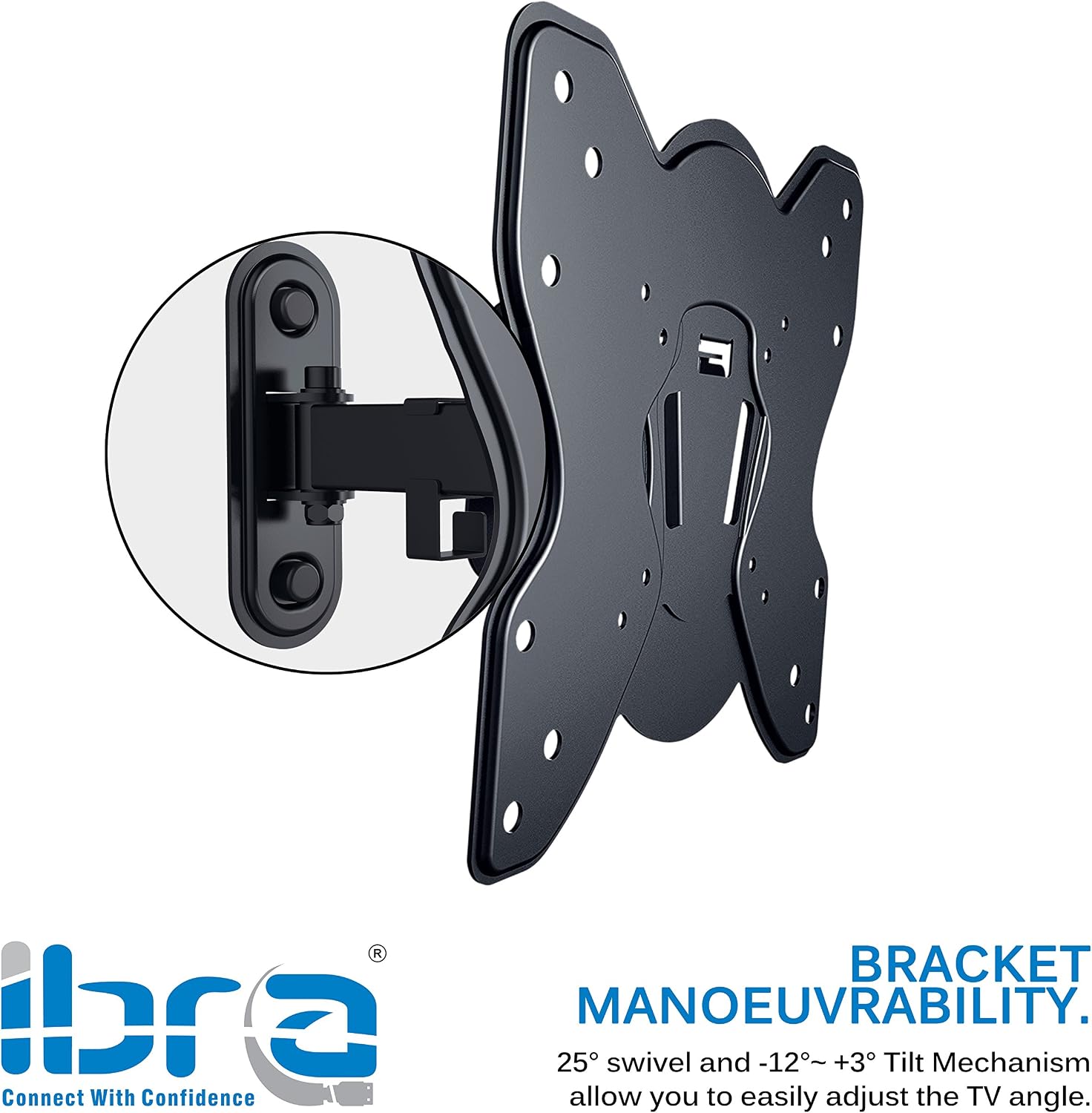 IBRA Ultra Slim Tilt Swivel TV Wall Bracket Mount, For 23-42 Inch OLED QLED LED LCD Plasma Screens Weight Capacity - Image 3