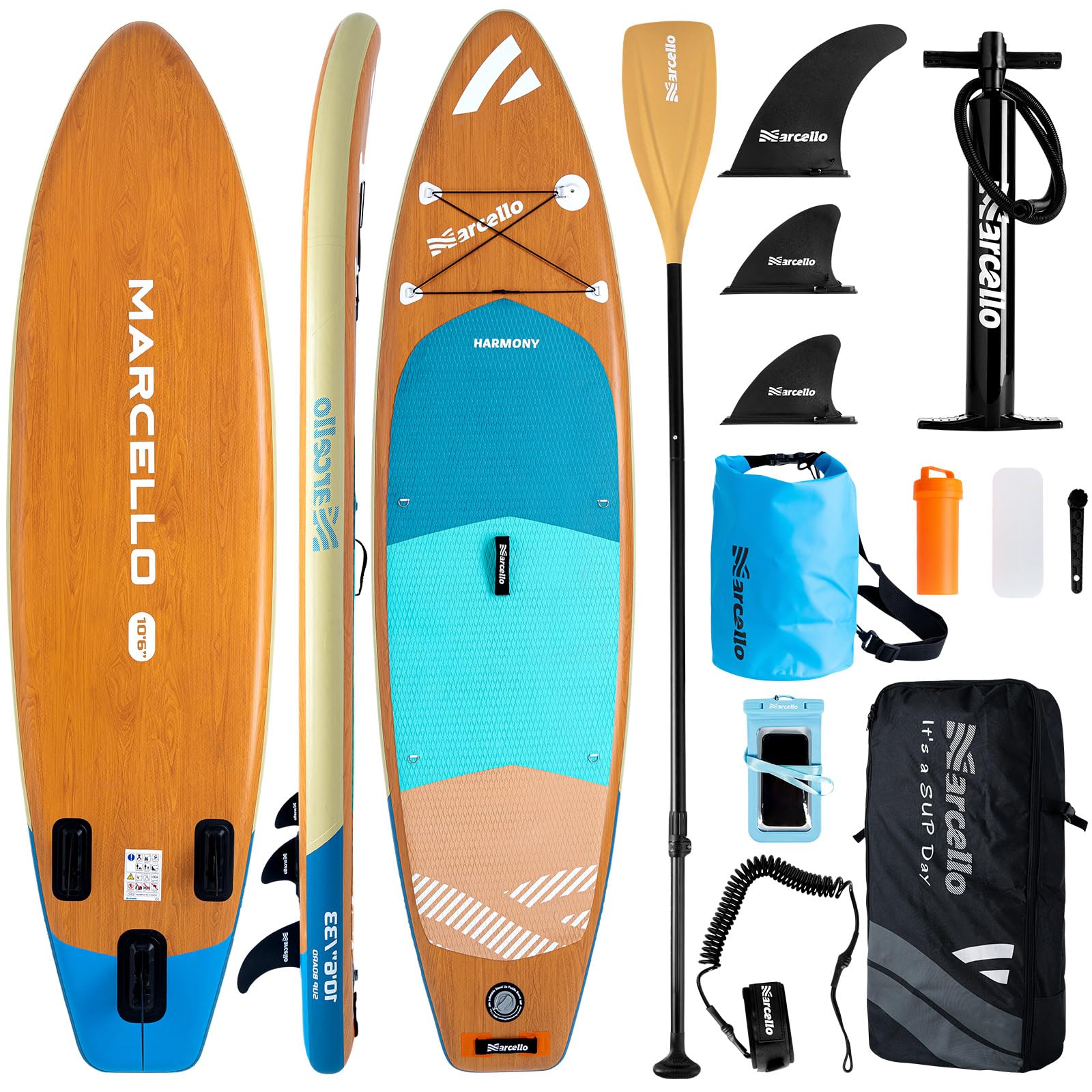 Paddle Board, 10’6 x 33” x 6” Inflatable Stand UP Paddle Board with Waterproof Storage Bag, Backpack, Pump, non slip Mat, Phone Case Ultra-Light Paddle Boards for Adults — image 1