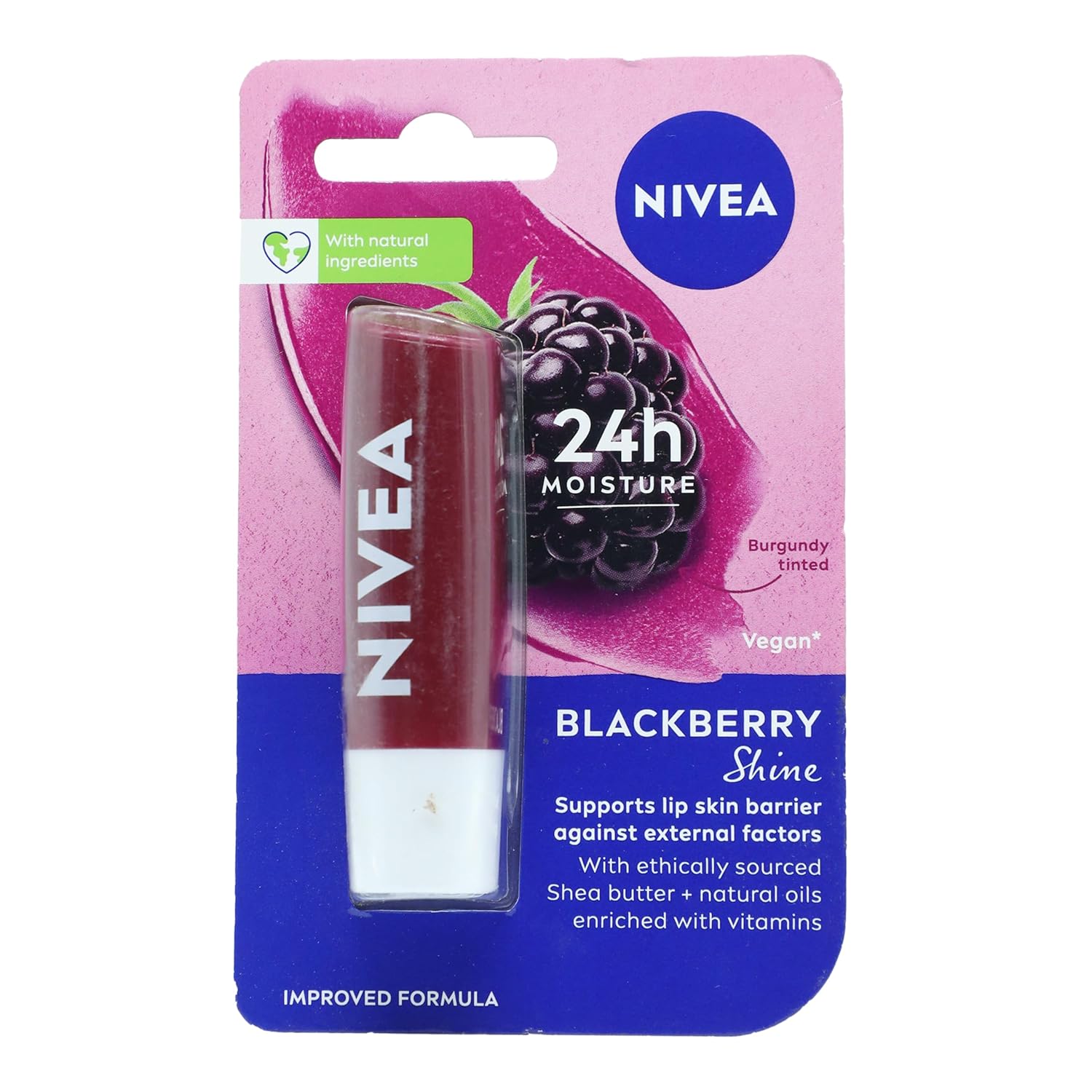 Nivea BlackBerry Shine Lip Balm, 4g Blister Pack Nivea BlackBerry Shine Lip Balm, 4g Blister Pack