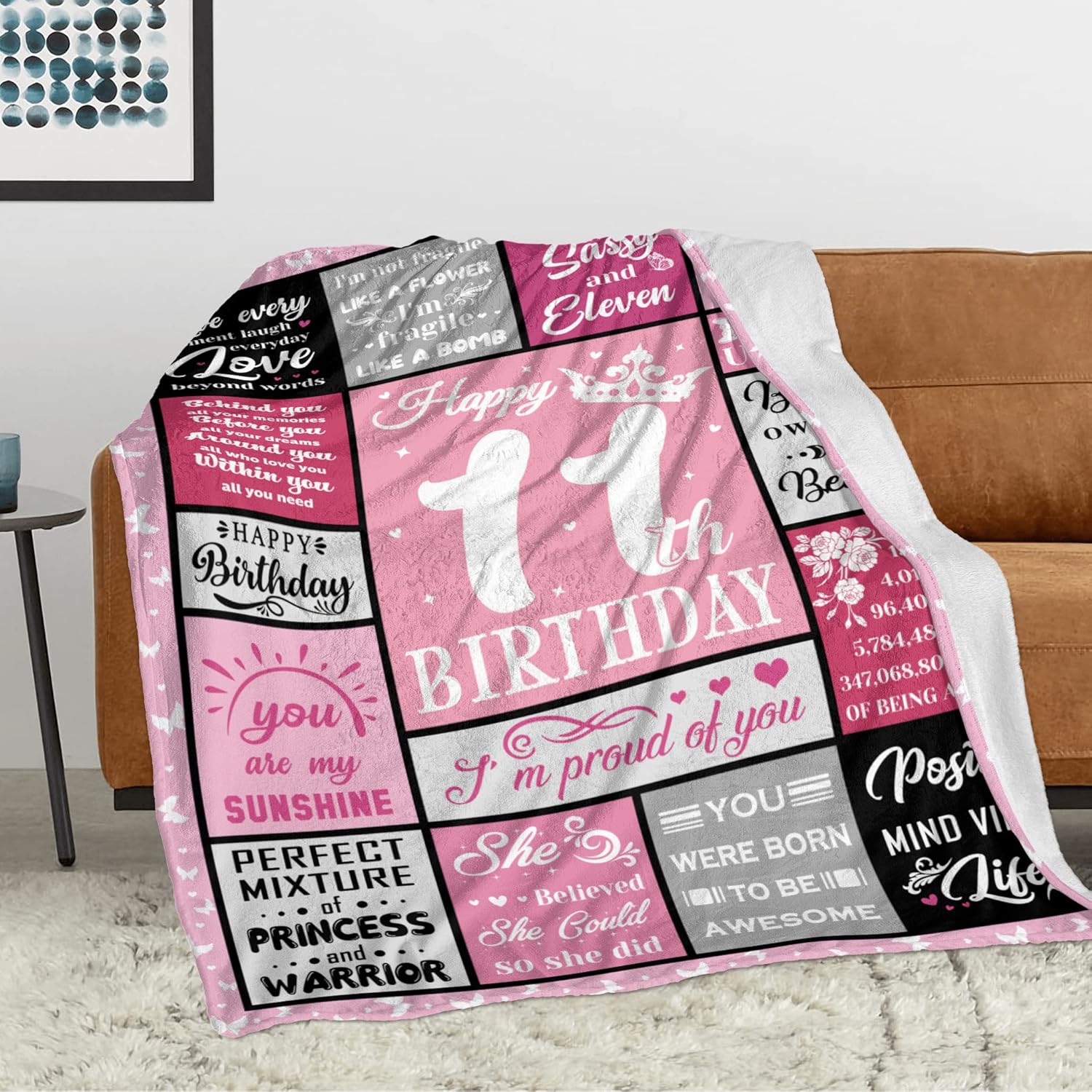11 Year Old Girl Birthday Gifts, Gifts for 11 Year Old Girl, 11th Birthday Gift for Girls, 11th Birthday Decorations for Girls Blanket 60x50in - Image 4