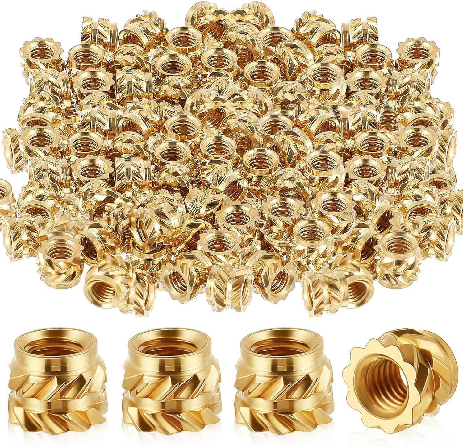Brass Heat Set Knurled Threaded Inserts for 3D Printing & Plastic, Metric M2.5/M4/M5/M6, Fit Embed Nuts, Durable Brass Inserts for Prototyping & Repair (25, M6*5 * 8)