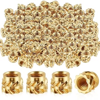 Brass Heat Set Knurled Threaded Inserts for 3D Printing & Plastic, Metric M2.5/M4/M5/M6, Fit Embed Nuts, Durable Brass Inserts for Prototyping & Repair 50, M4*4 * 6