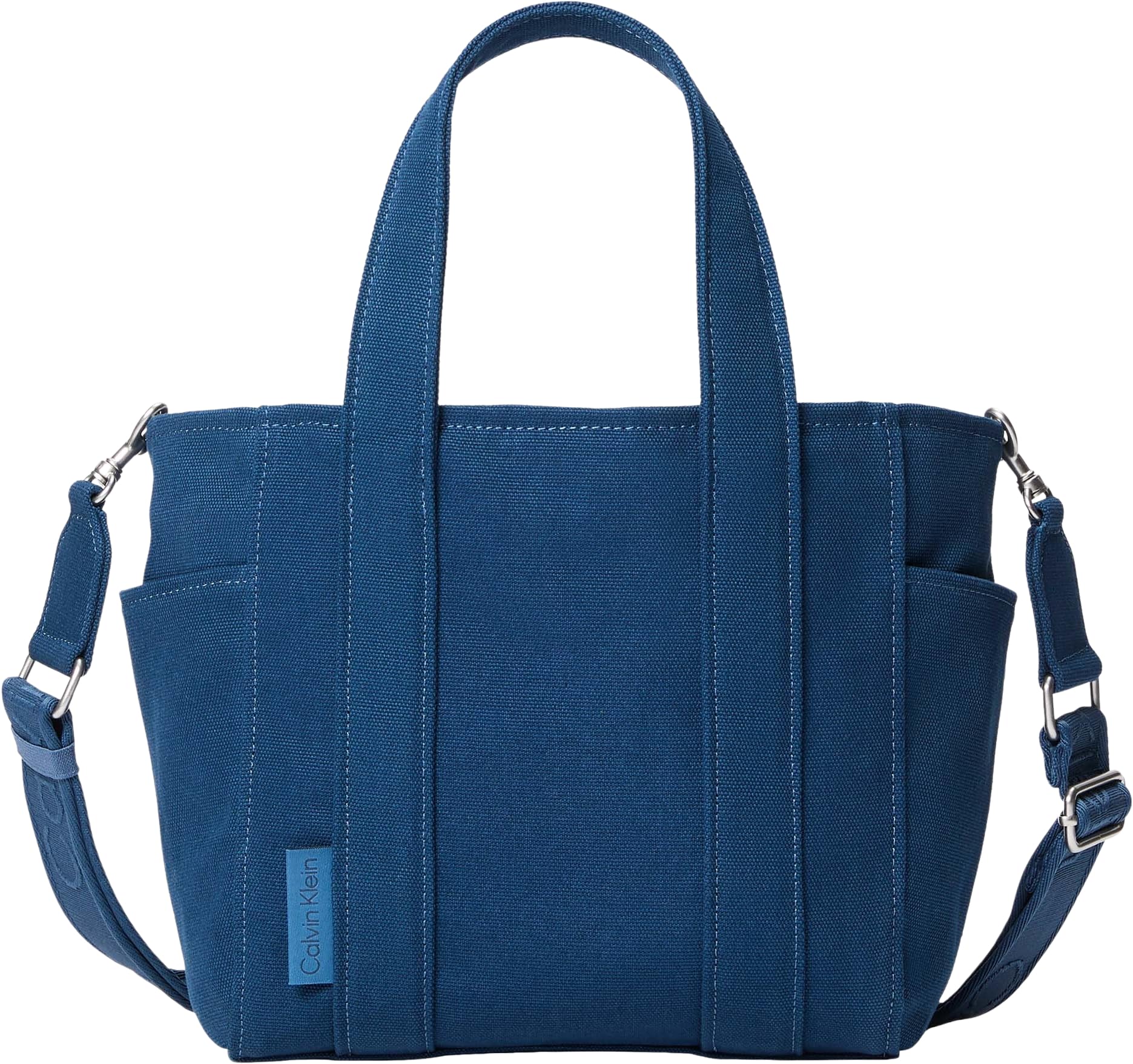 Calvin Klein Webbing Strap Canvas Small Tote Lv04f3384g, Donna, Blue (Ensign Blue), One Size