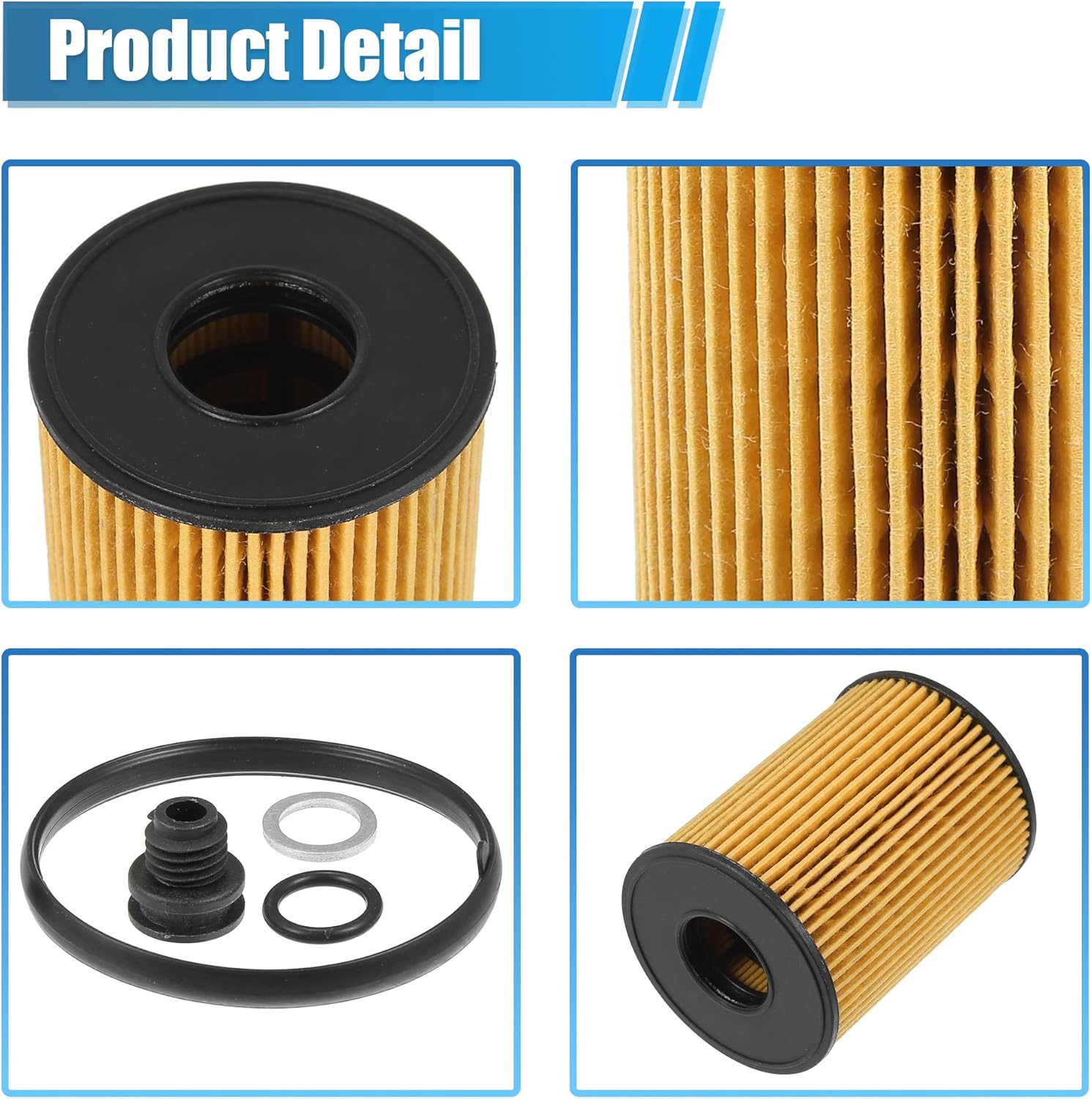X AUTOHAUX 4 Pcs Engine Oil Filter Replacement 26350-2S000 Oil Fuel Filter for Hyundai Elantra Limited SE SEL 2.0L L4 - Gas 2021 2022