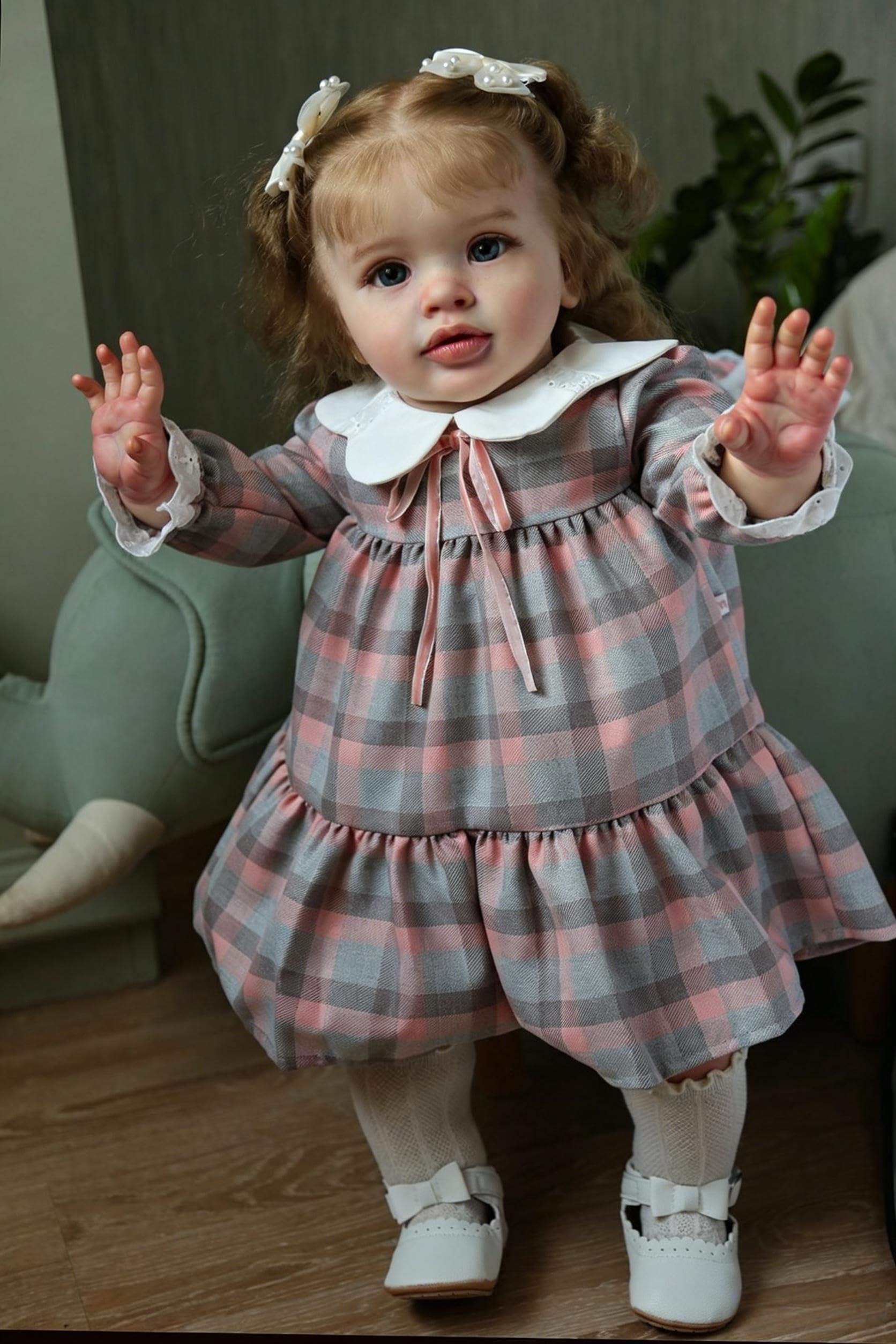 RXDOLL Realistyczne lalki Reborn Pippa, 66 cm, duży rozmiar, Reborn Baby Dolls Girl, miękka tkanina winylowa, realistyczna lalka niemowlęca, która wygląda naprawdę wyglądająco, lalka dla malucha na