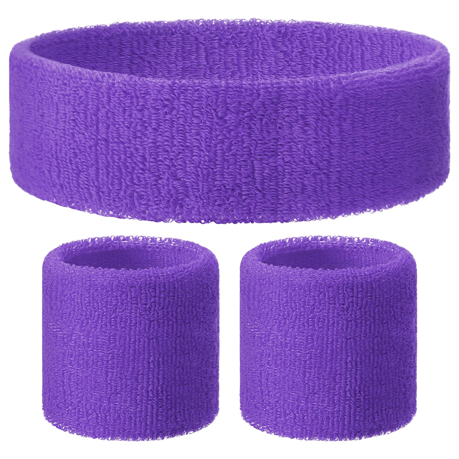 Knitgrip 3 Pack Neon Sweatbands Set Headband Wristband