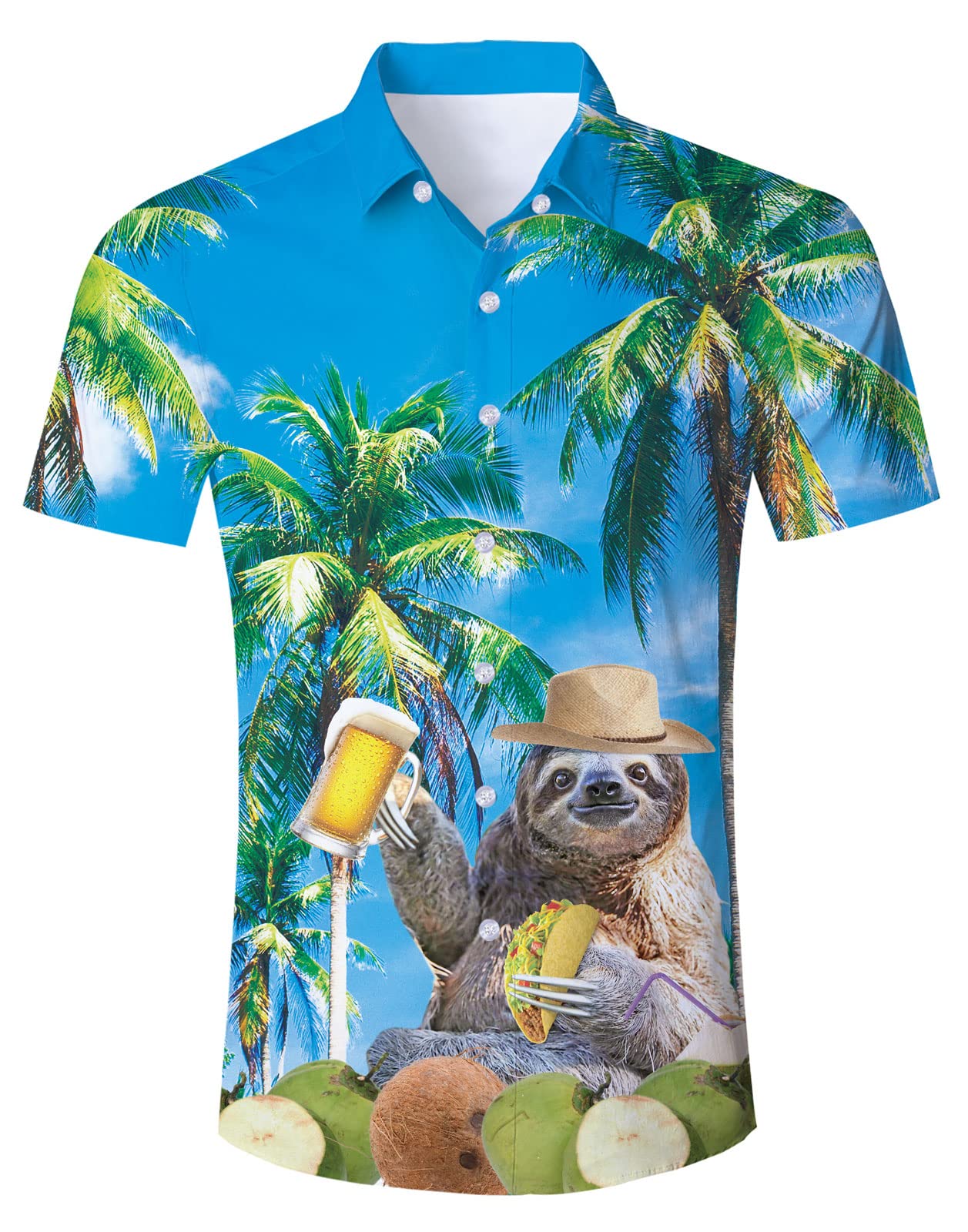 TUONROAD Hawaiihemd Herren 3D Funky Shirt Hemd Herren Kurzarm Button Down Freizeithemden Hawaii Hemd Männer M-XXL