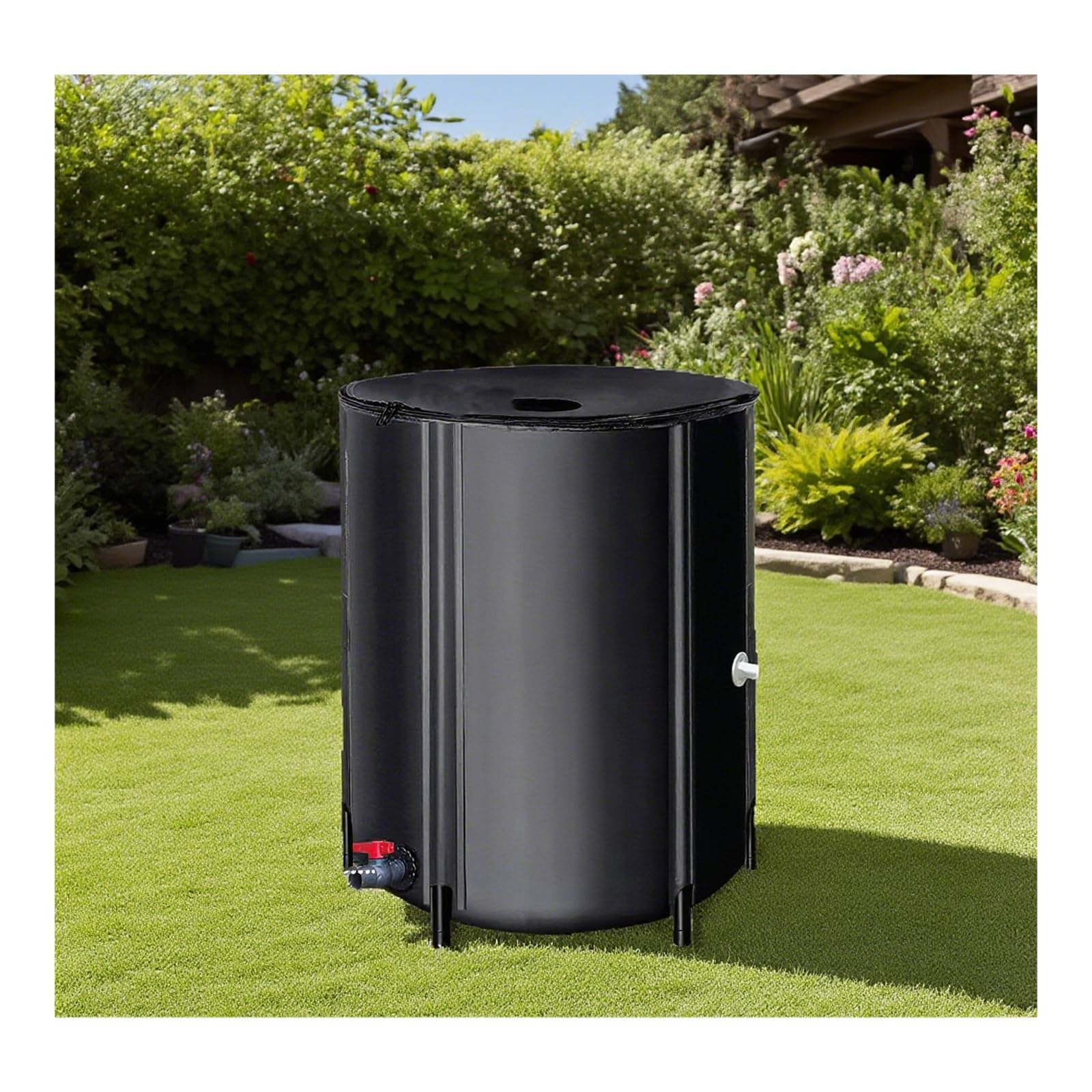 Nviusdsj Black Rainwater Barrels, Adopts Mesh Filtration, Suitable For A Variety Of Scenarios, The Fabric Is Tough And Durable(200L)