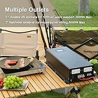 Vista 6 de Inversor de onda sinusoidal pura de 5000W 24V, 24 voltios DC a CA 120V 240V inversor de potencia de fase dividida, 2 terminales de cable de CA