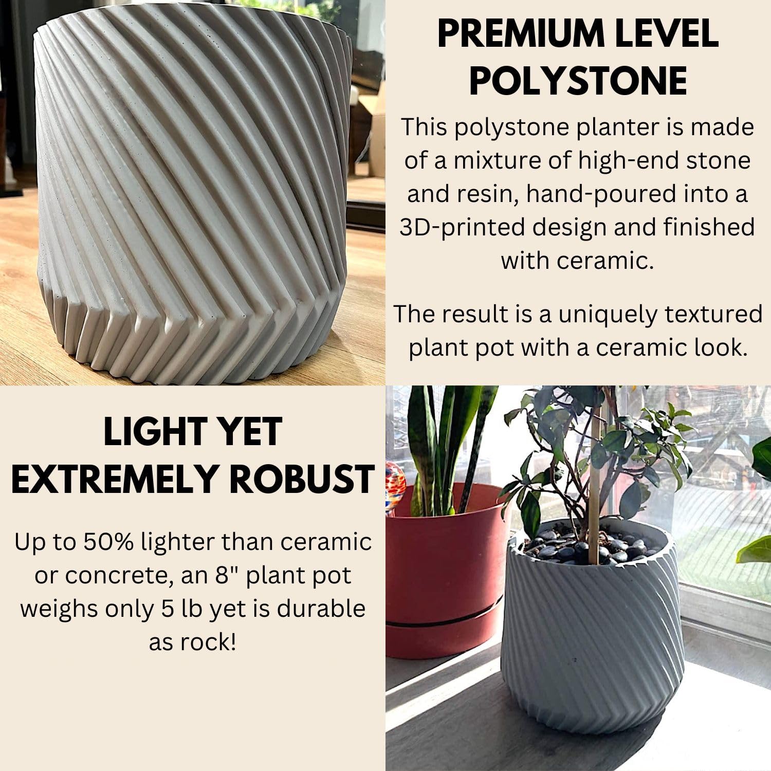 鉢・プランター SRL . PLANT POT Amazon.co.jp: Fox & Fern 植木鉢 8インチ 植木鉢 屋内 屋内プランター