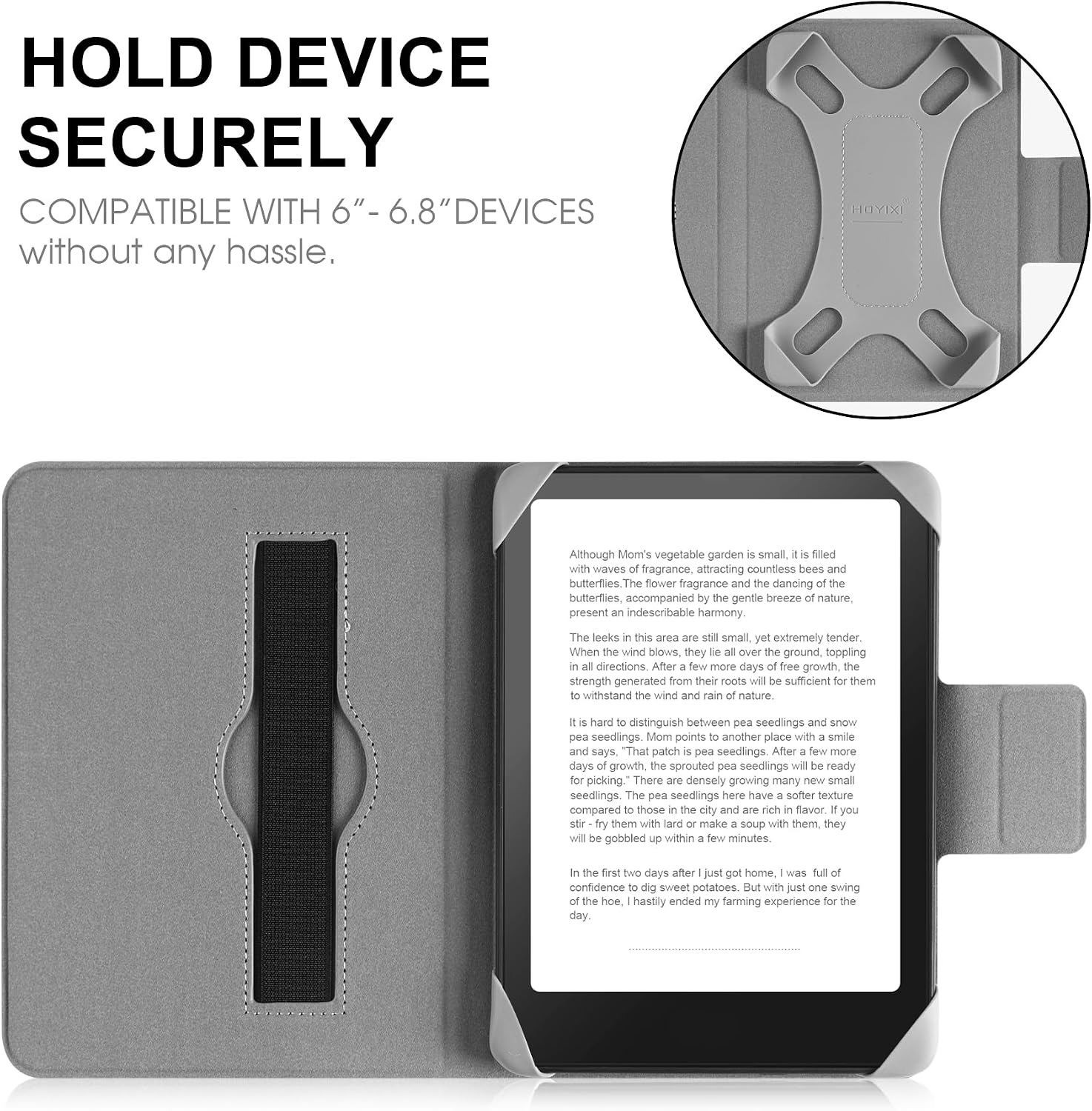 HoYiXi Universal Case For 6.8-Inch ,7-Inch eReaders.Compatible with Kindle, Kobo, Paperwhite, PocketBook, Tolino eReaders. Elastic rope Cover For 6" -7" E-Book Readers.Blue