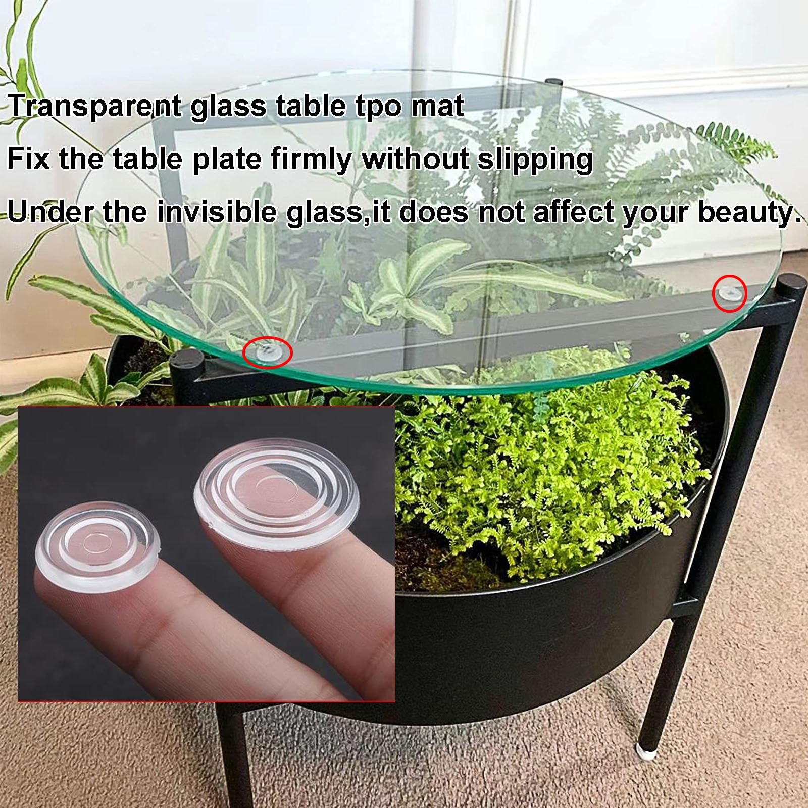Table de salle à manger ronde en verre trempé - Dimensions : 45 à 96 cm - Design moderne et élégant - Parfaite pour la salle à manger - Table ronde en verre
