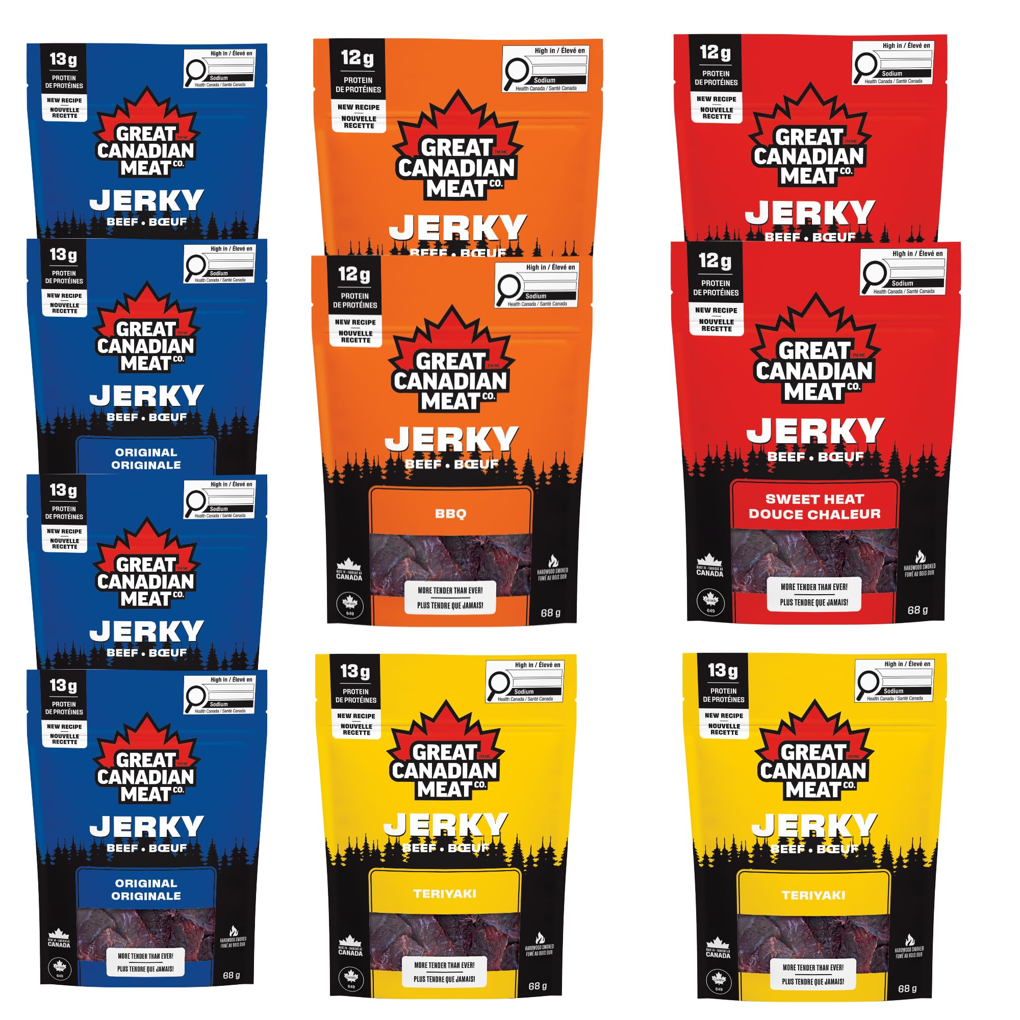 Variety Flavour Beef Jerky Bulk Box: Original, BBQ, Teriyaki