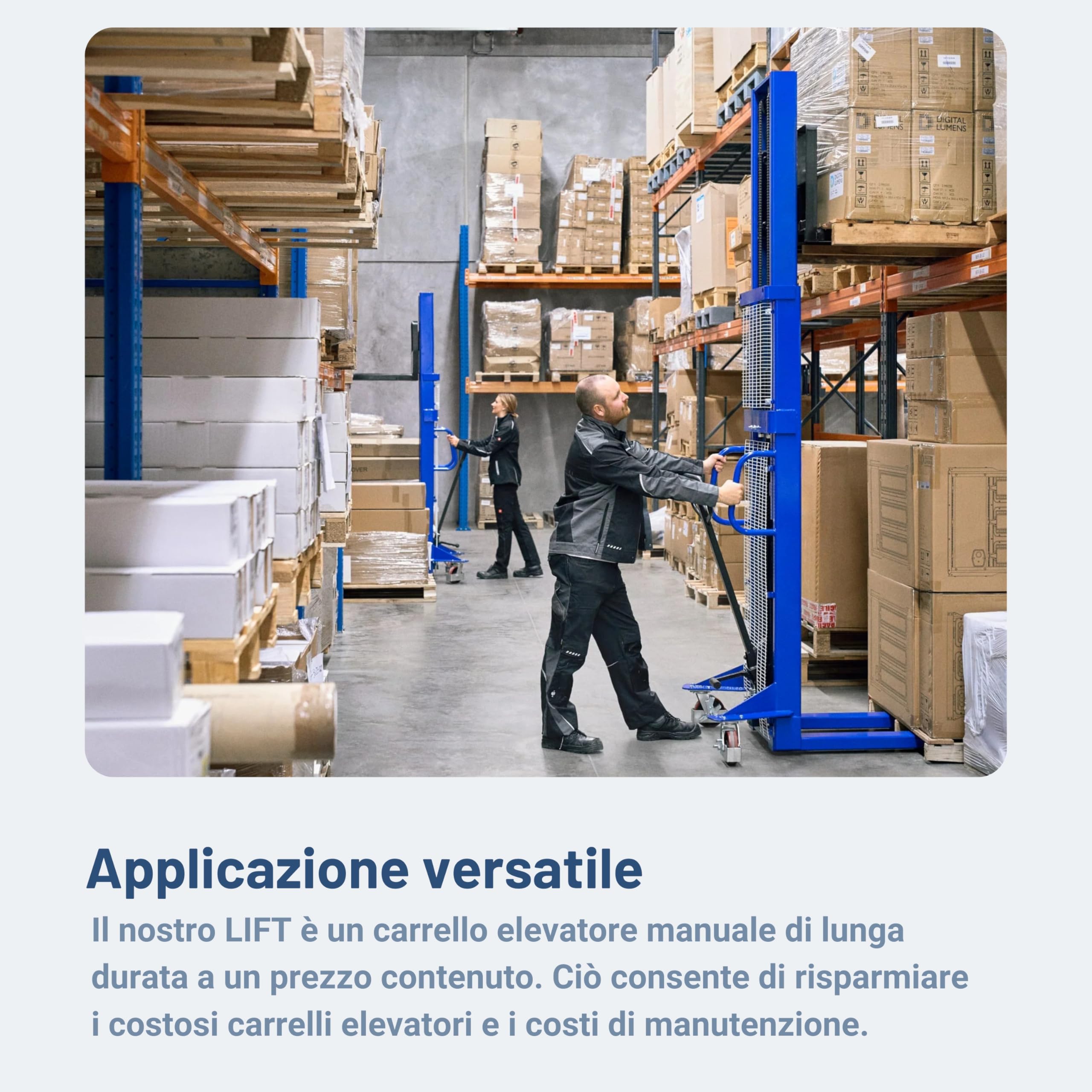 Pallit Carrello elevatore LIFT-XXL | altezza disollevamento 3000 mm | portata 1000 kg | ruote in PU | sollevatore