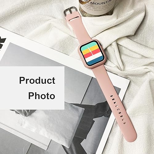 Vista 29 de Correa de silicona deportiva y funda con protector de pantalla para Apple Watch Series 11, Series 10, Series 9, Series 8, Series 7, Series 6 SE