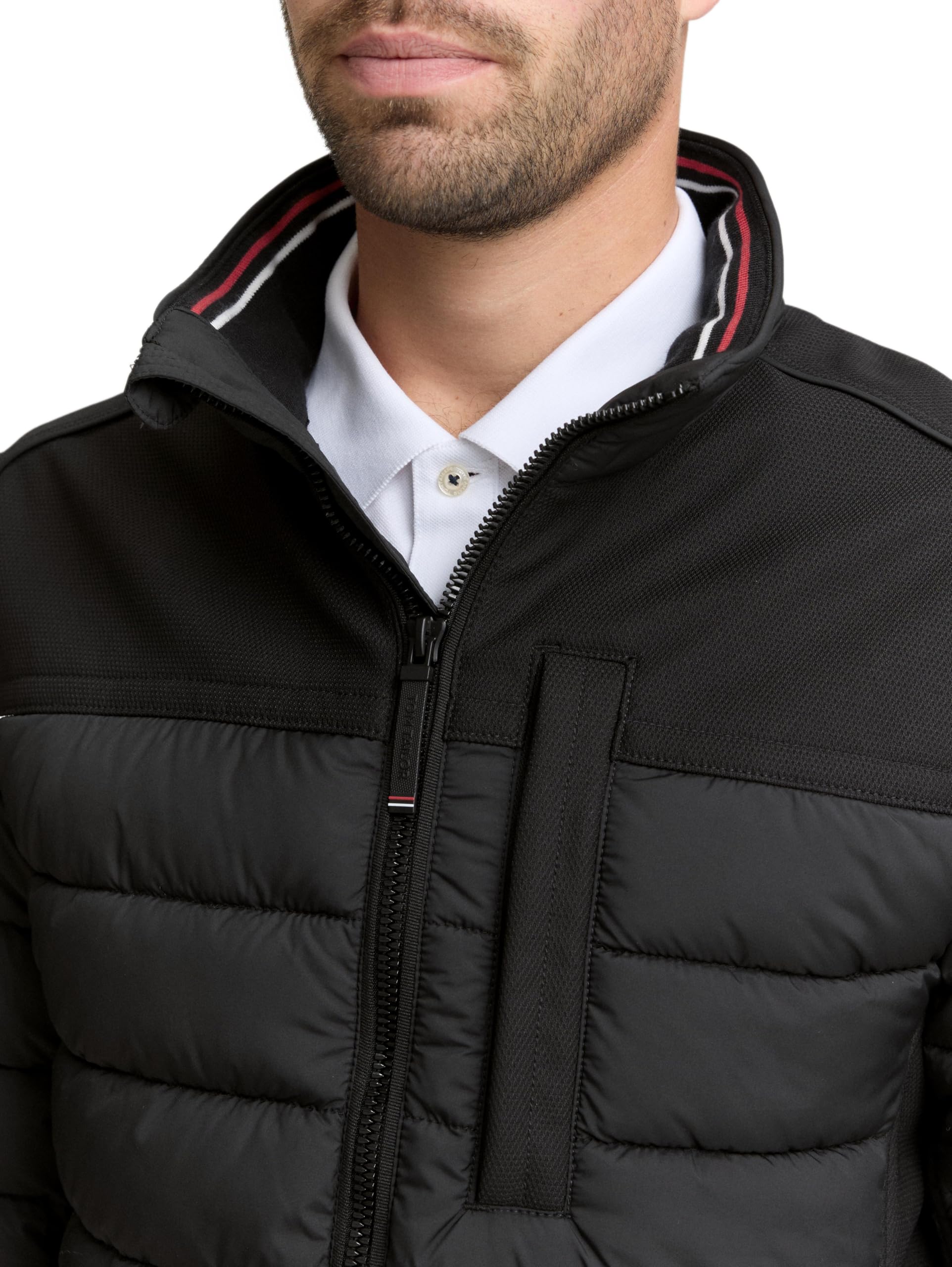 TOM TAILOR Herren Hybrid Steppweste mit Stehkragen