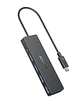 Vista 7 de Anker - Hub USB 3.0 con 4 puertos, hub de datos ultradelgado con cable extendido de 2 pies, no compatible con carga, para MacBook, Mac Pro, Mac