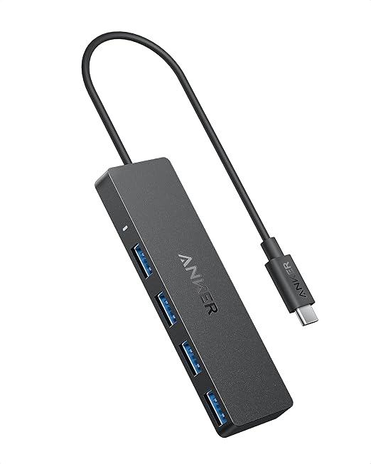 Anker USB C Hub, 4 Ports USB 3.0 Data Hub with 5Gbps Data Transfer, 0.7ft Extended Cable[Charging Not Supported], USB C Splitter for Type C MacBook, Mac Pro, iMac, Surface, Flash Drive, Mobile HDD