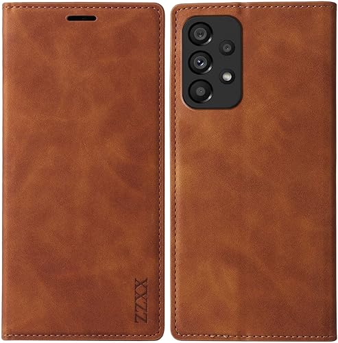 Miniatura 8 de ZZXX Funda tipo cartera para Samsung Galaxy A53 5G con bloqueo RFID, ranura para tarjetas, función atril, magnética, de piel suave, para Samsung