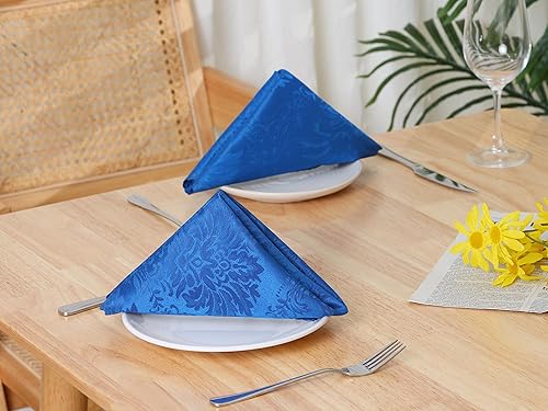 Miniatura 7 de uxcell Paquete de 6 servilletas de poliéster, servilletas florales impresas para fiestas y Navidad, 19 x 19 pulgadas, color rojo