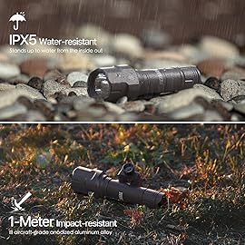 Feyachi Rifle Light 1200LM 22500Candela WL25 Tactical AR Flashlight LED Outdoor Light with Pressure Switch & Picatinny/Mlock Rail Mount, 3 Modes - High/Low/Strobe