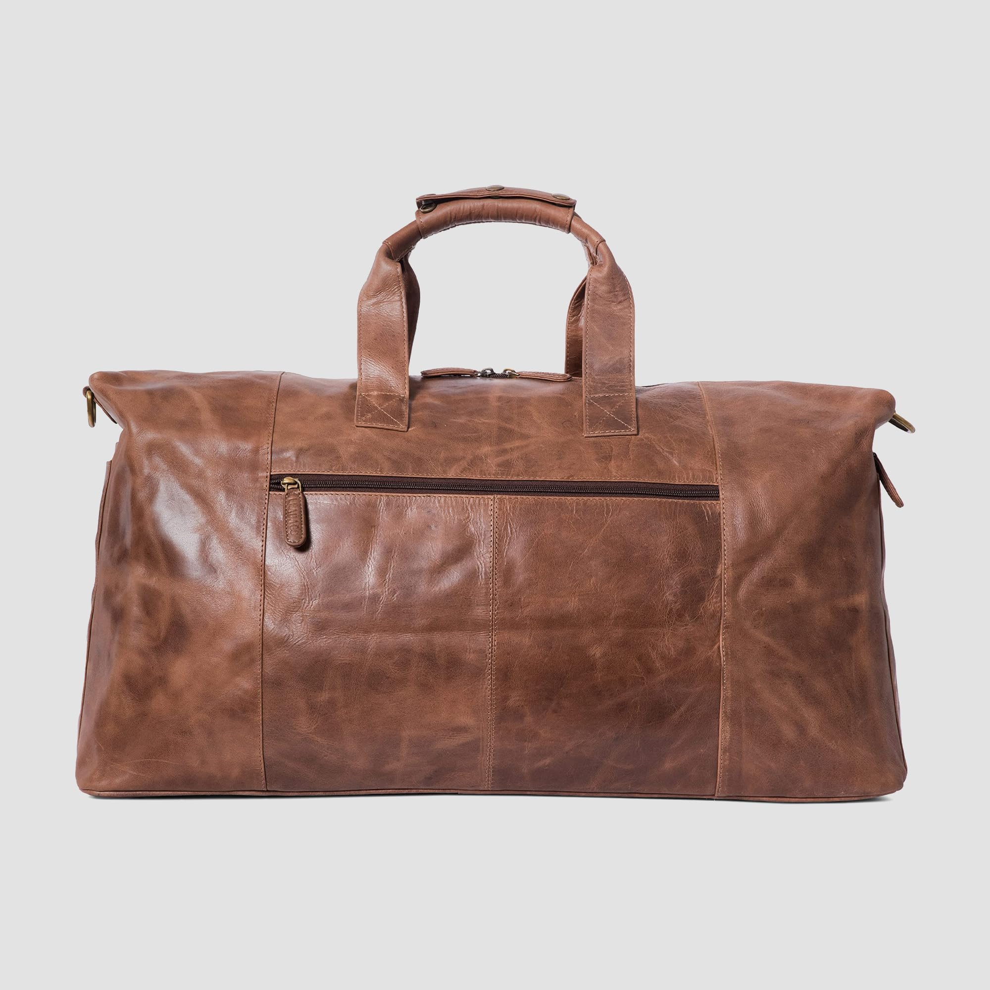 LEABAGS Leder Weekender Damen & Herren I Echtleder Premium Reisetasche I 55 l Sporttasche I Duffle Travel Gym Bag I Sporttasche I Trainingstasche I Tasche Flugzeug I groß