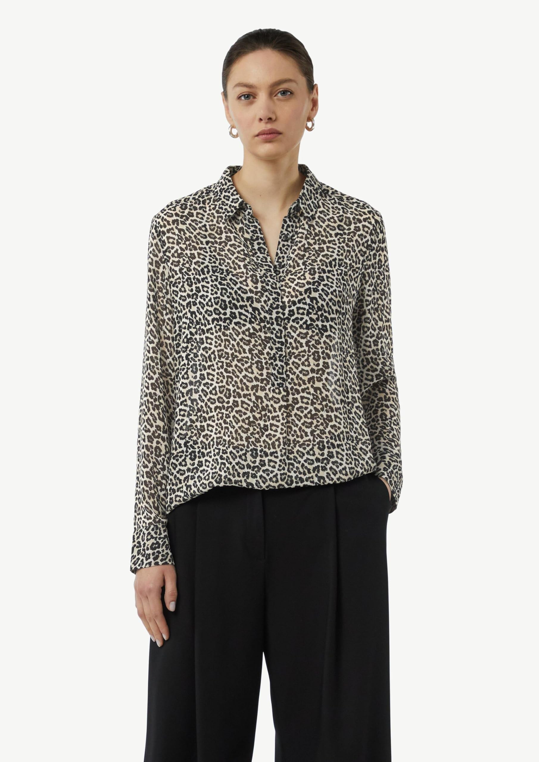 Comma Longbluse aus Chiffon mit Leo-Print
