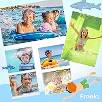 Vista 6 de Freela Paquete de 2 gafas de natación para niños y niñas de 3 a 14 años, lente de vidrio templado de 180° HD con cubierta de nariz para piscina