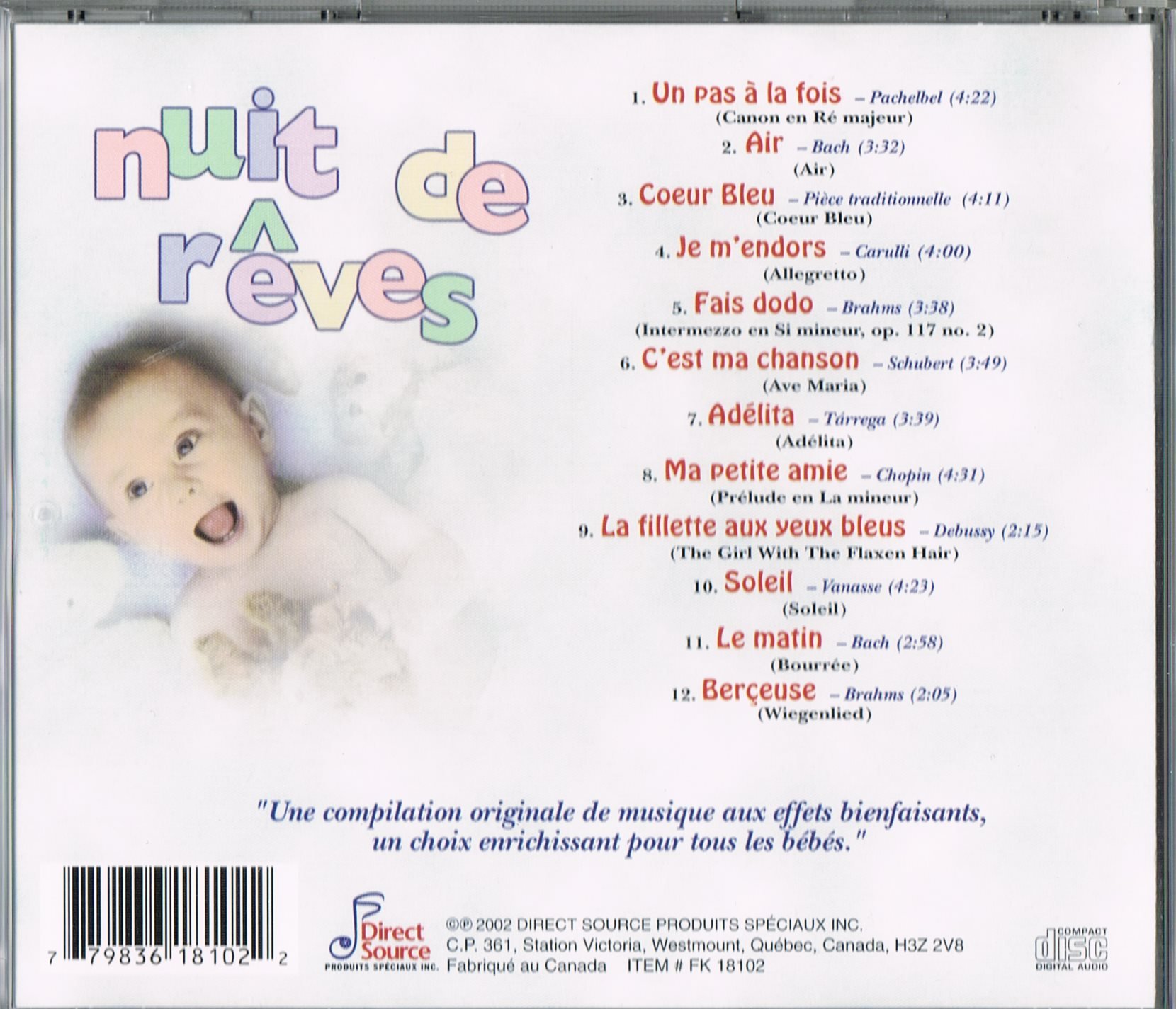 Nuit de Reves (Musique pour Bebes) [Audio CD]