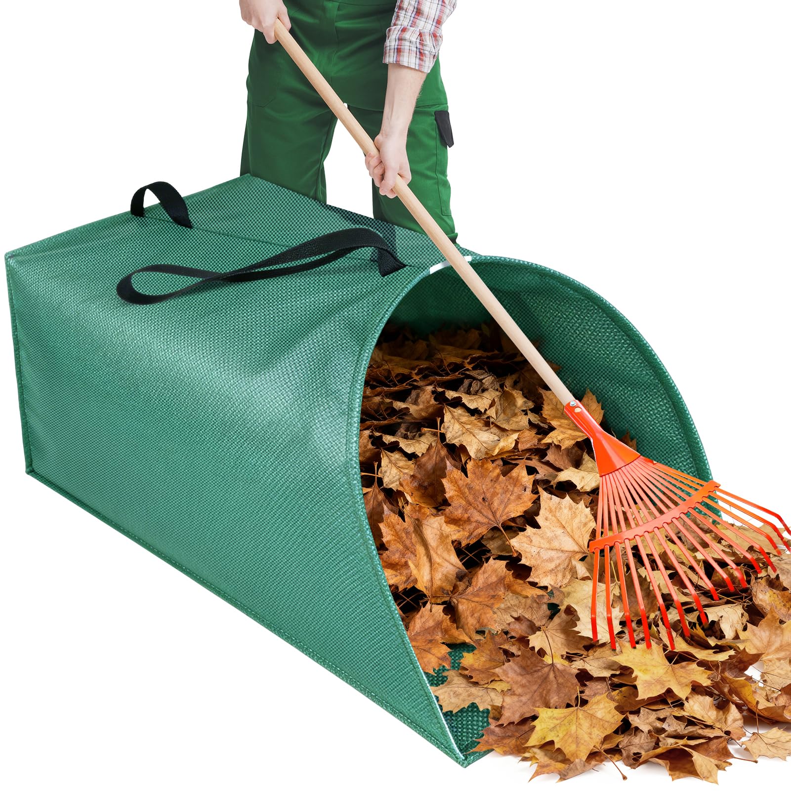 Laubsammler, zusammenklappbarer Rasen- und Laubsack, schwere Blätter, wiederverwendbare Gartenabfallbeutel, große Garten-Kehrschaufel, Gartensack für Blätter, Schmutz, Gras, Schnitte, Rasenabfälle