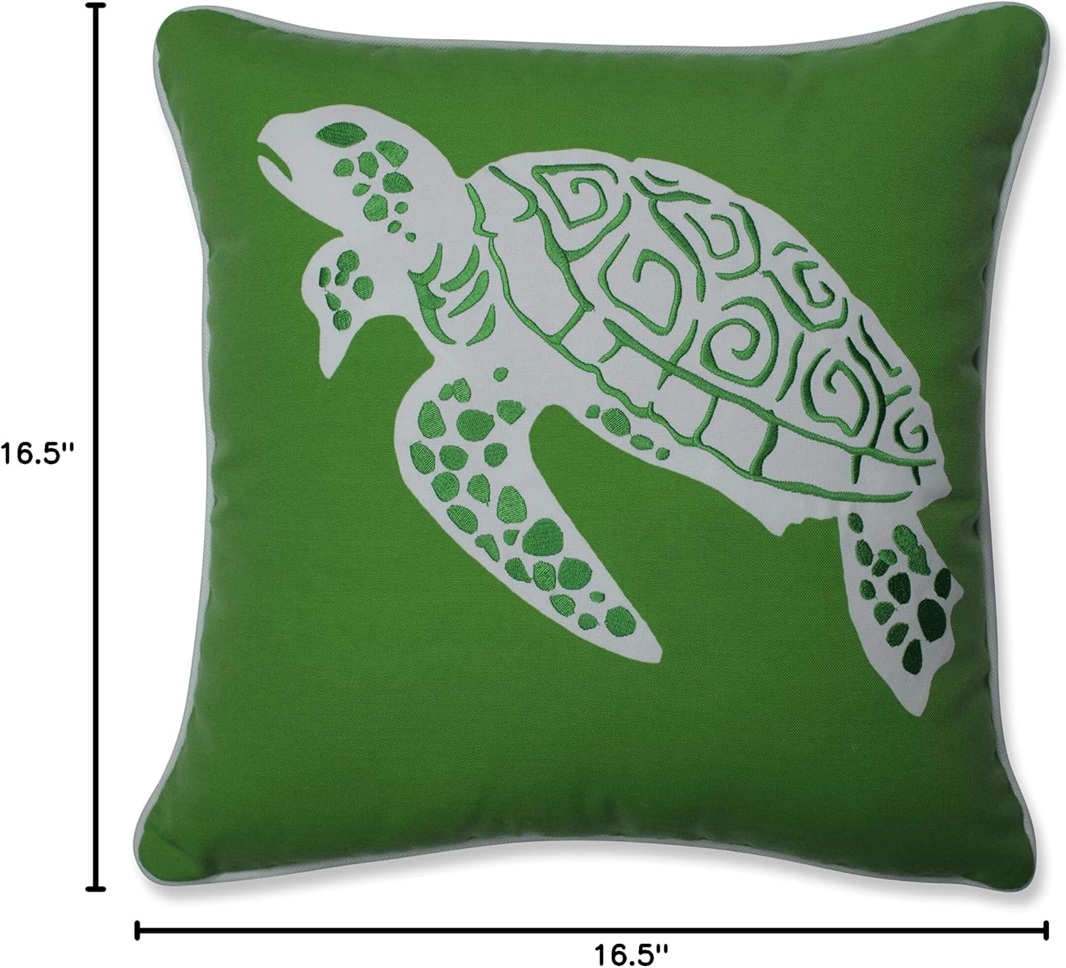 Pillow Perfect Outdoor/Indoor Thomas Turtle Throw Pillow, 16.5" x 16.5", Green