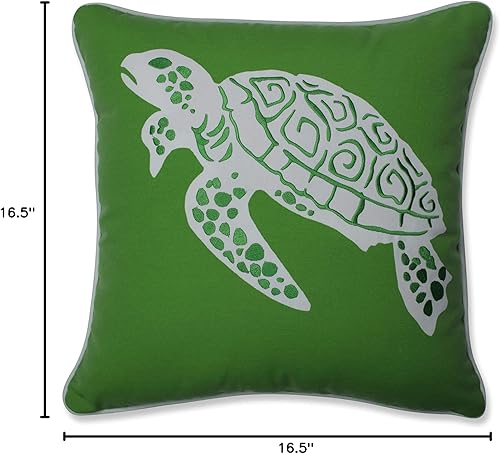 Miniatura 4 de Pillow Perfect Thomas Turtle - Almohada para exterioresinteriores, 16.5 x 16.5 pulgadas, color verde