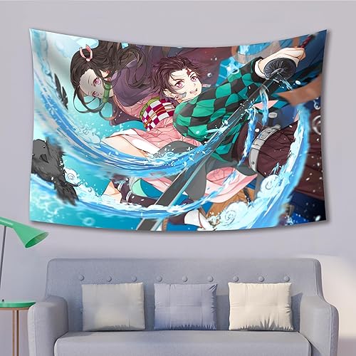 Miniatura 4 de Tapiz de póster de anime, decoraciones, fondos japoneses, periféricos de anime, pergaminos decorativos de arte de pared, carteles de metal,
