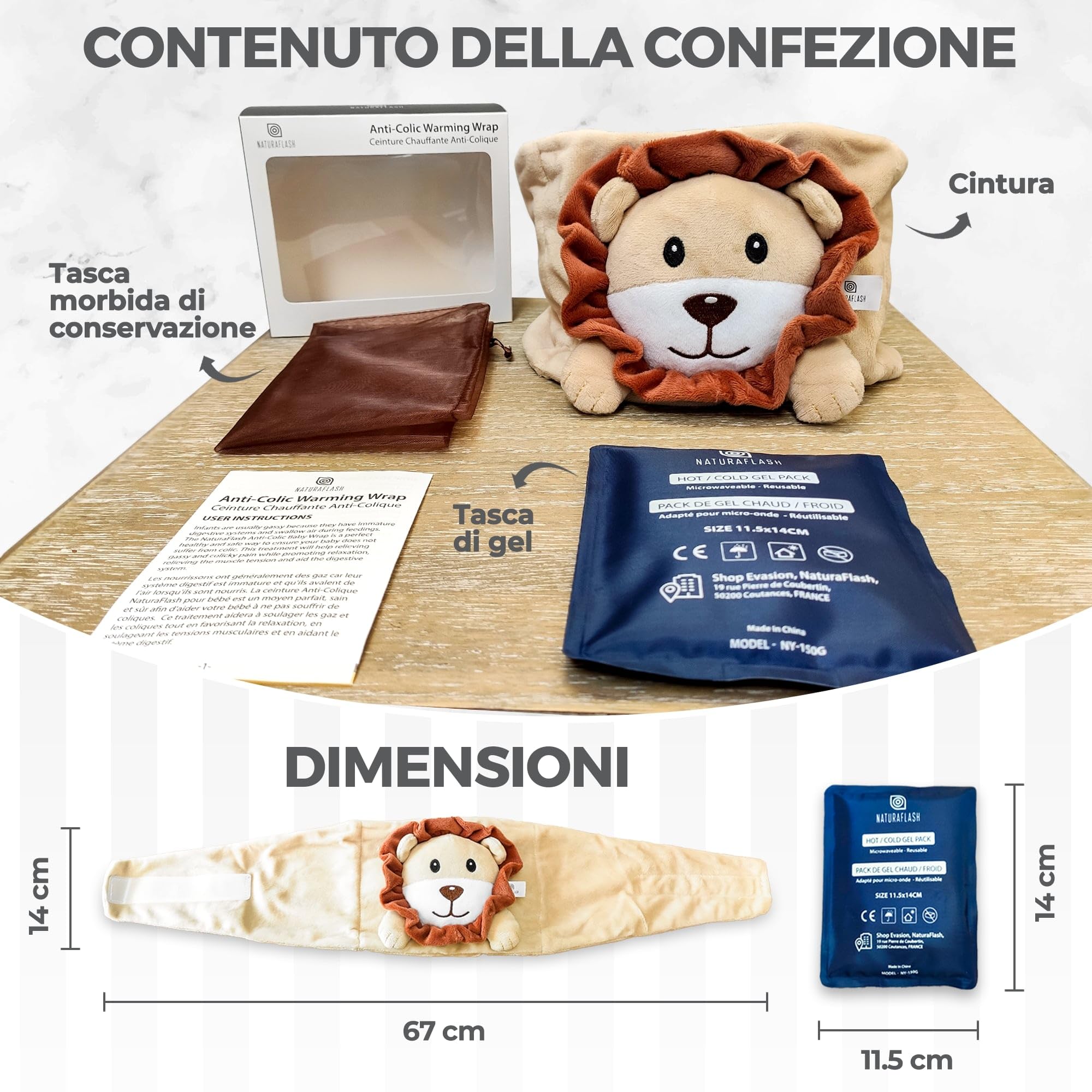Cuscinetto riscaldante per neonati riempito di gel Cintura per coliche cuscinetto riscaldante per bambini
