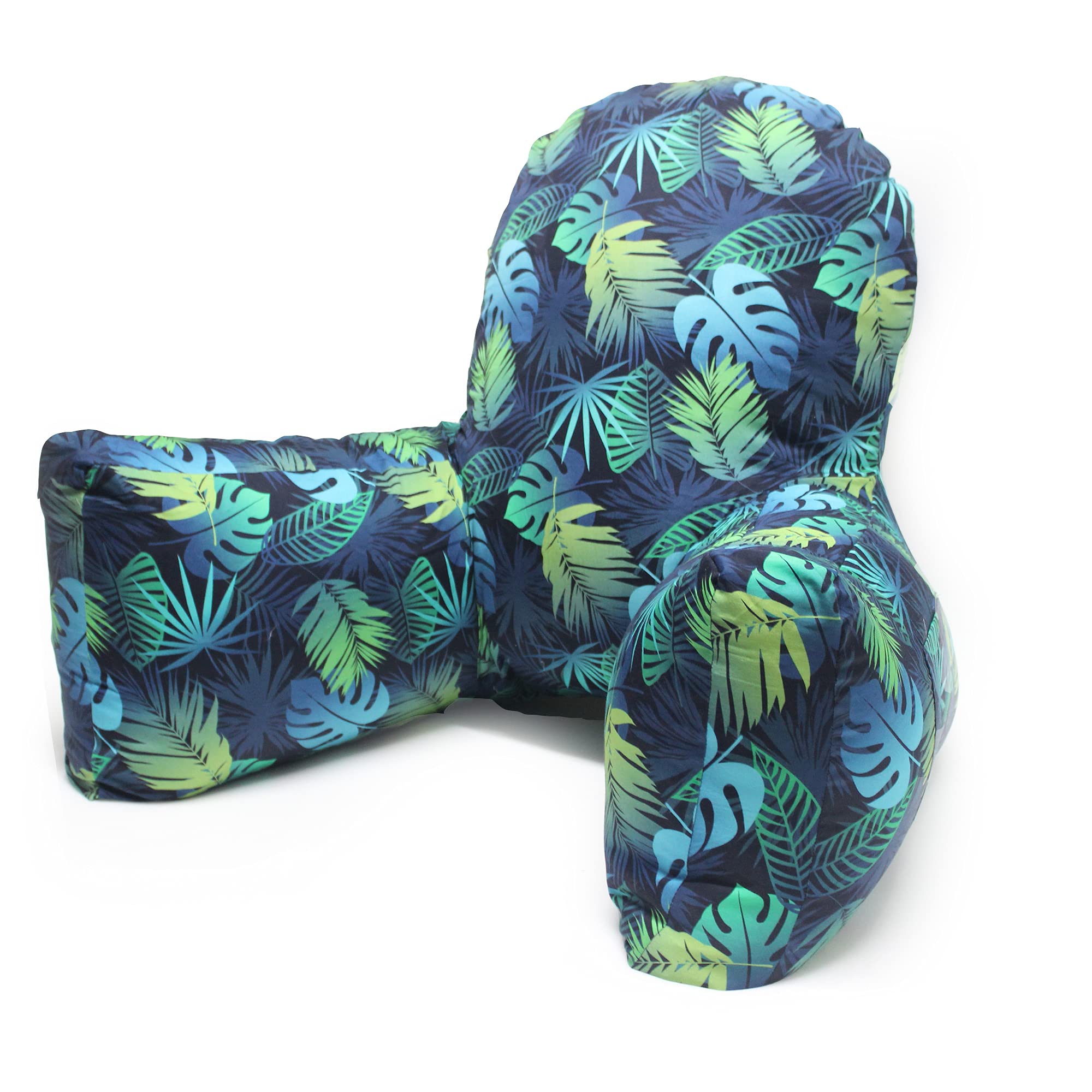 COOZLY Backrest Pillow | Reading Pillow | Bed Support Pillow With High Armrests |100% Cotton Removable Cover (Columbus), Multicolor