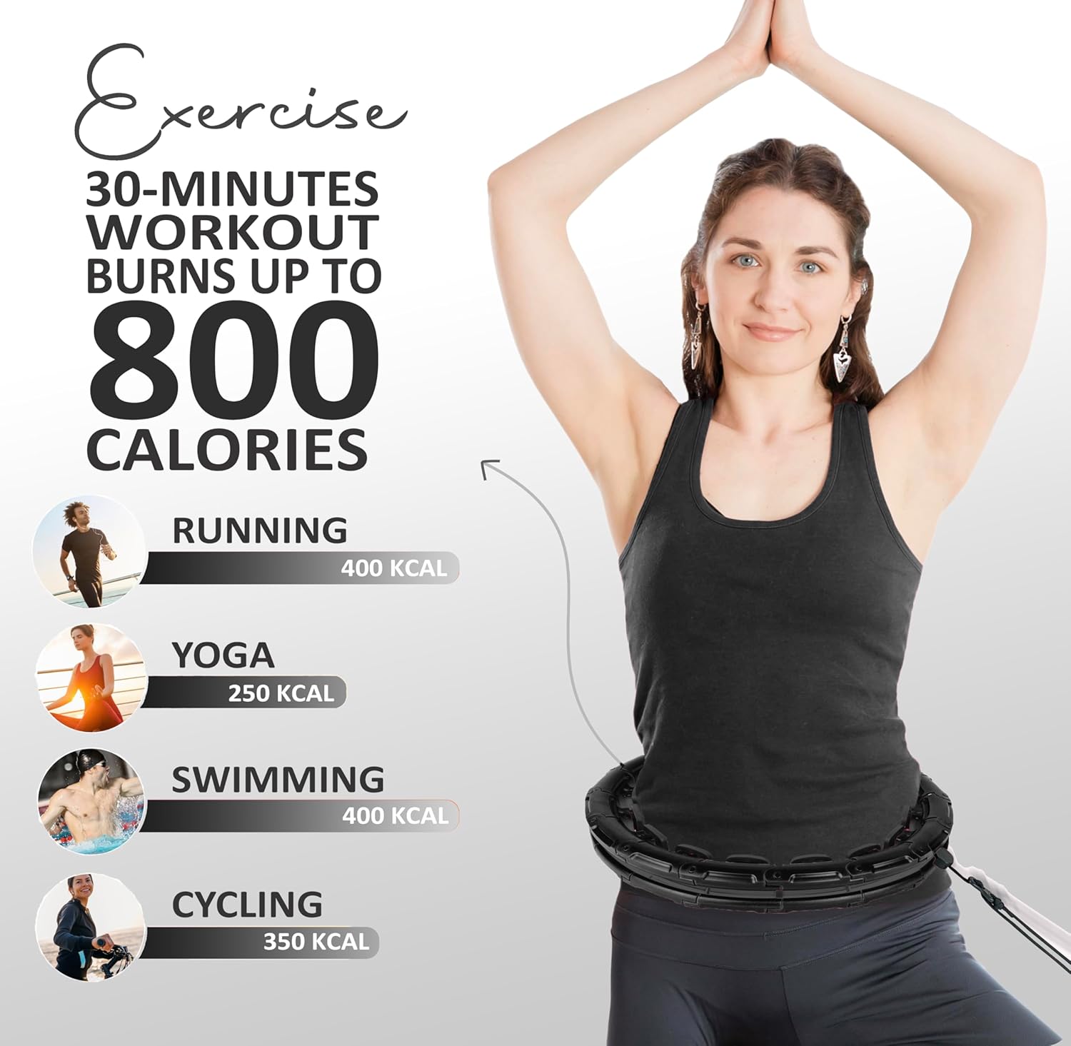 Experience Fitness Excellence with Our Infinity Hoop Plus Size – Weighted Hula Hoop for Weight Loss – Hula Hoop Exercise Ring with ABS and Quality Wheels – for All The Sizes and Levels