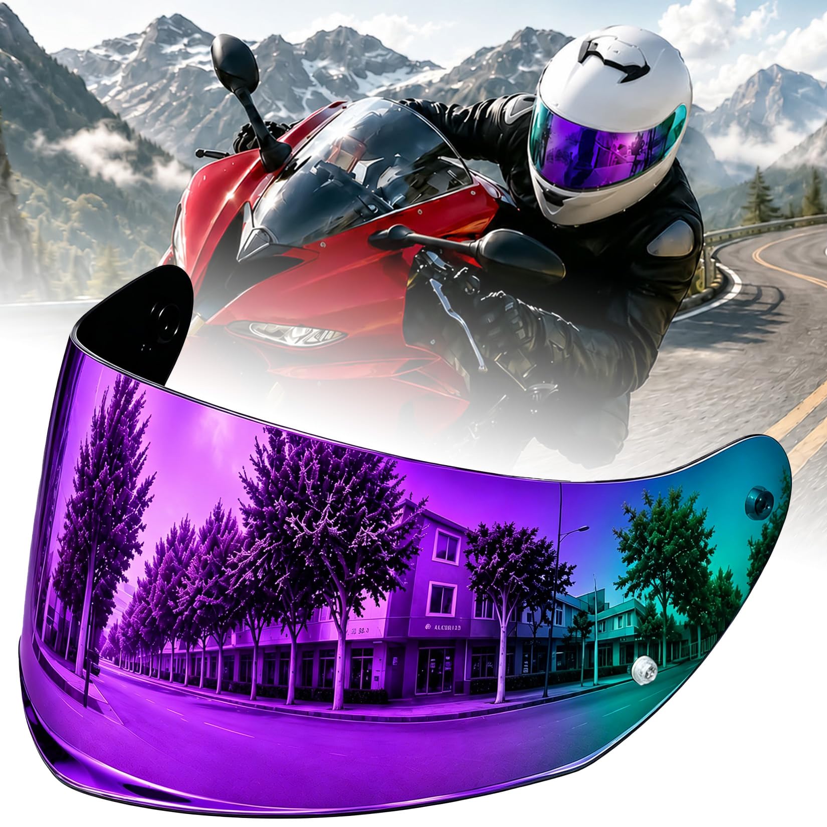 PSLER Stream II Helmet Tinted Visor FF808 Face Shield Replacement for Stream II FF808