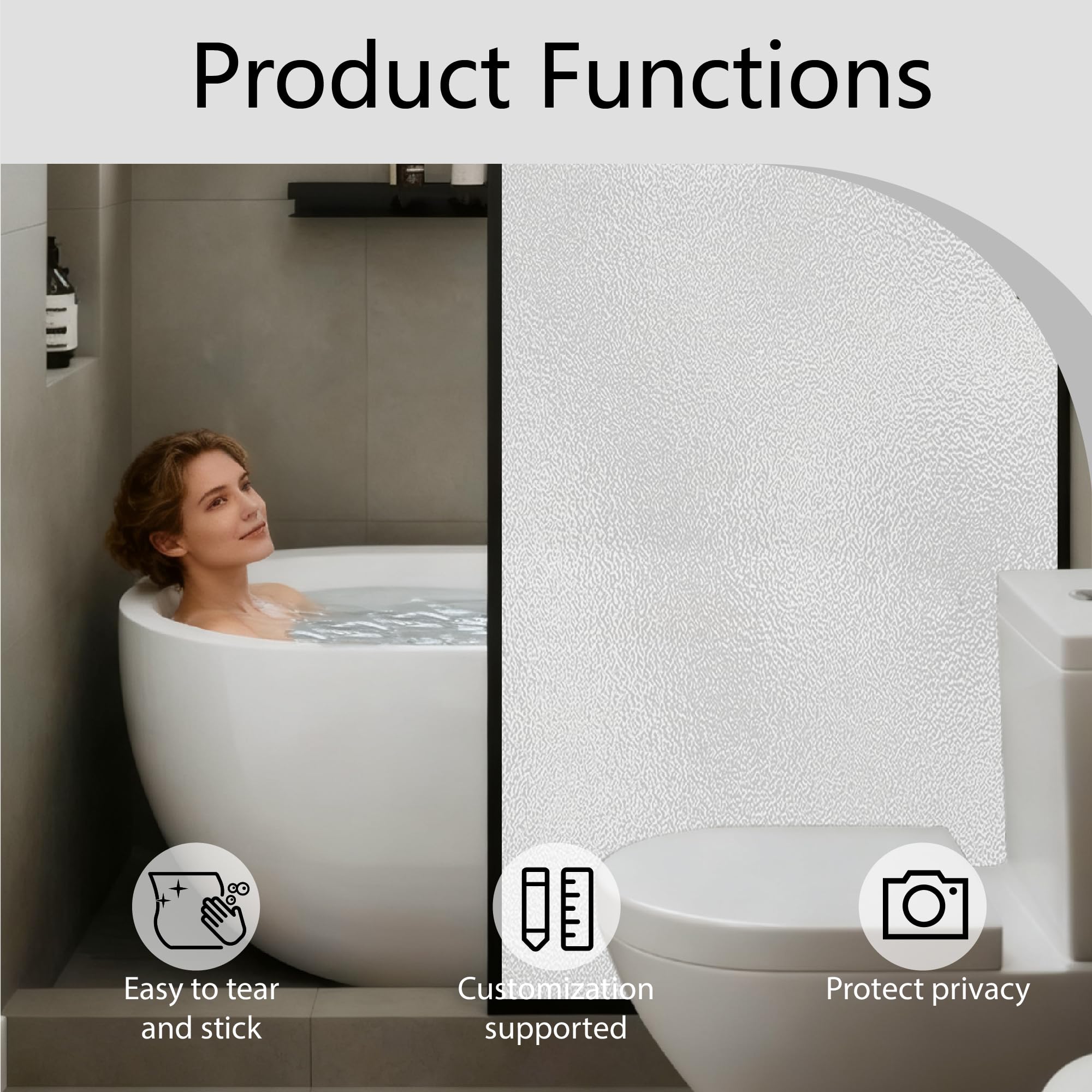 Vinilo Adhesivo Cristal 150 x 300 cm Efecto Esmerilado Vinilo de Ventana Esmerilada Fácil de Cortar para Puertas Cristal Cocina Oficina, Blanco