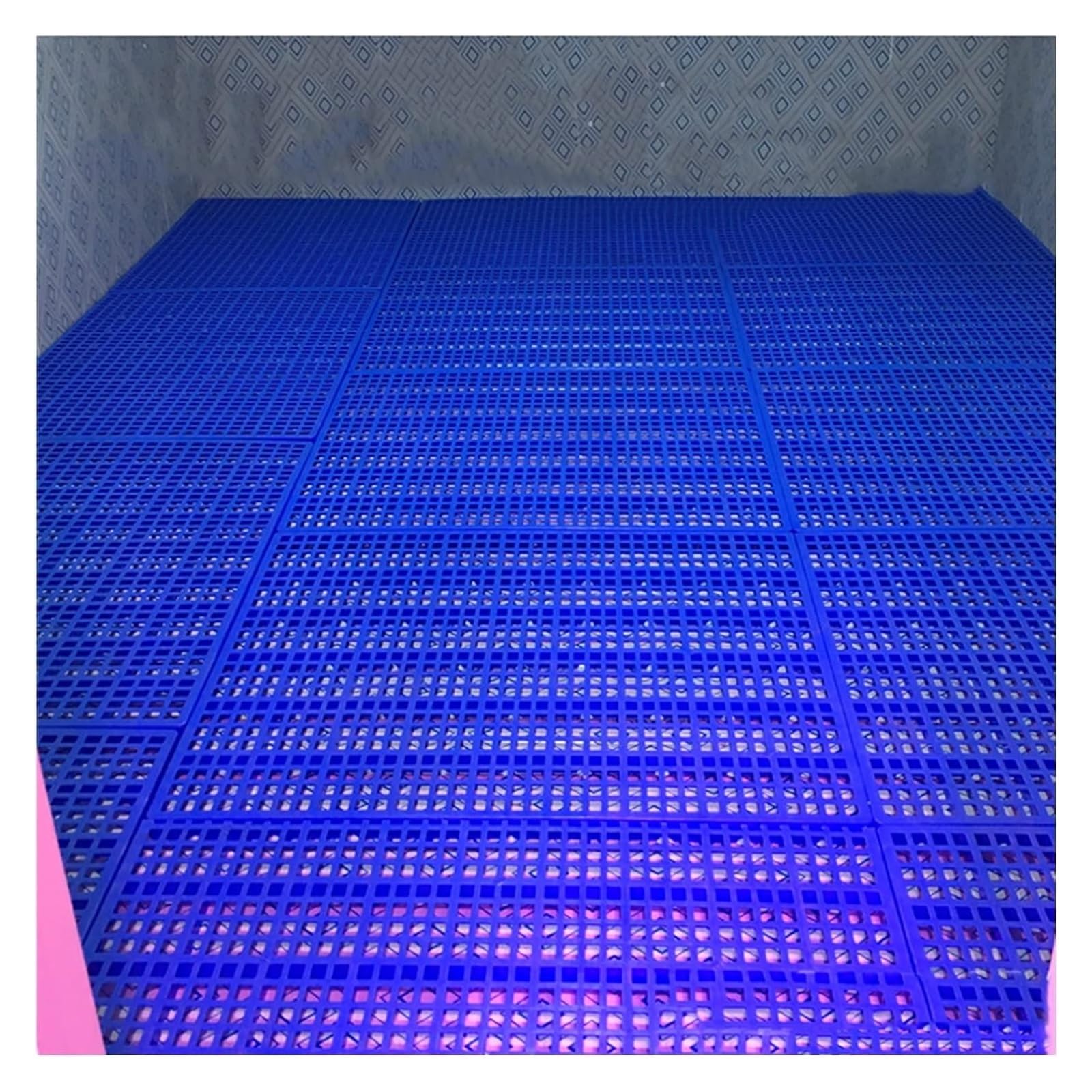 JINMLBO Plastic Pallets Storage Racks, Can Be Spliced Blue Storage Racks, Combination Plastic Grid Pad for Warehouses, Storage Rooms, Garage(100x80x5cm)