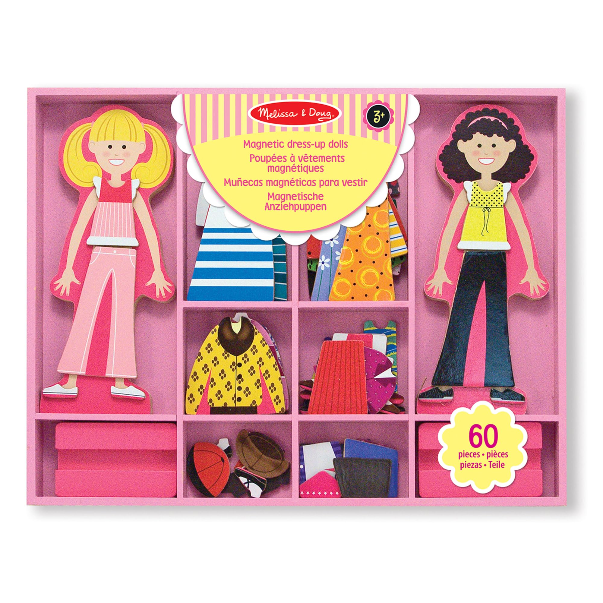 Melissa & Doug Abby & Emma Lalki do ubierania | Zestaw do zabawy w przebieranie | Drewniana zabawka kreatywna dla dzieci | Prezent dla chłopców i dziewczynek w wieku 3 4 5 6 lat