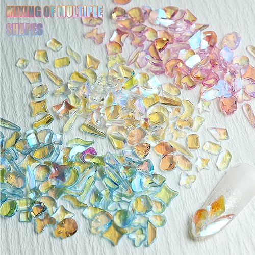 Miniatura 4 de 200pcs Aurora Nail Art Rhinestones Nail Gema Diseño Charm 3D Vidrio AB Multi Formas Mezcla Cristal DIY Craft Decoración Kit US159
